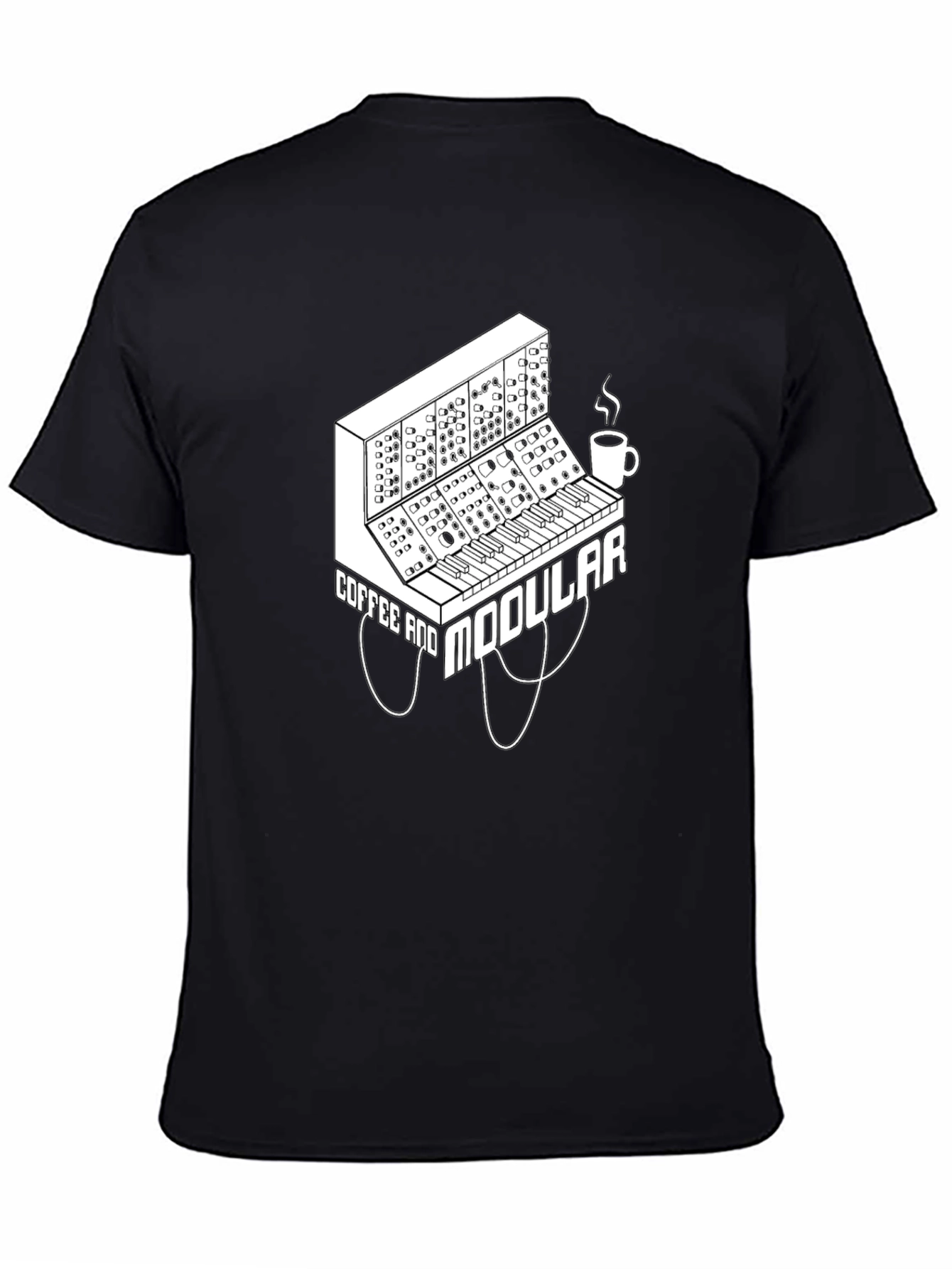 Black Coffee and Modular Synthesizer Black T-Shirt view 4