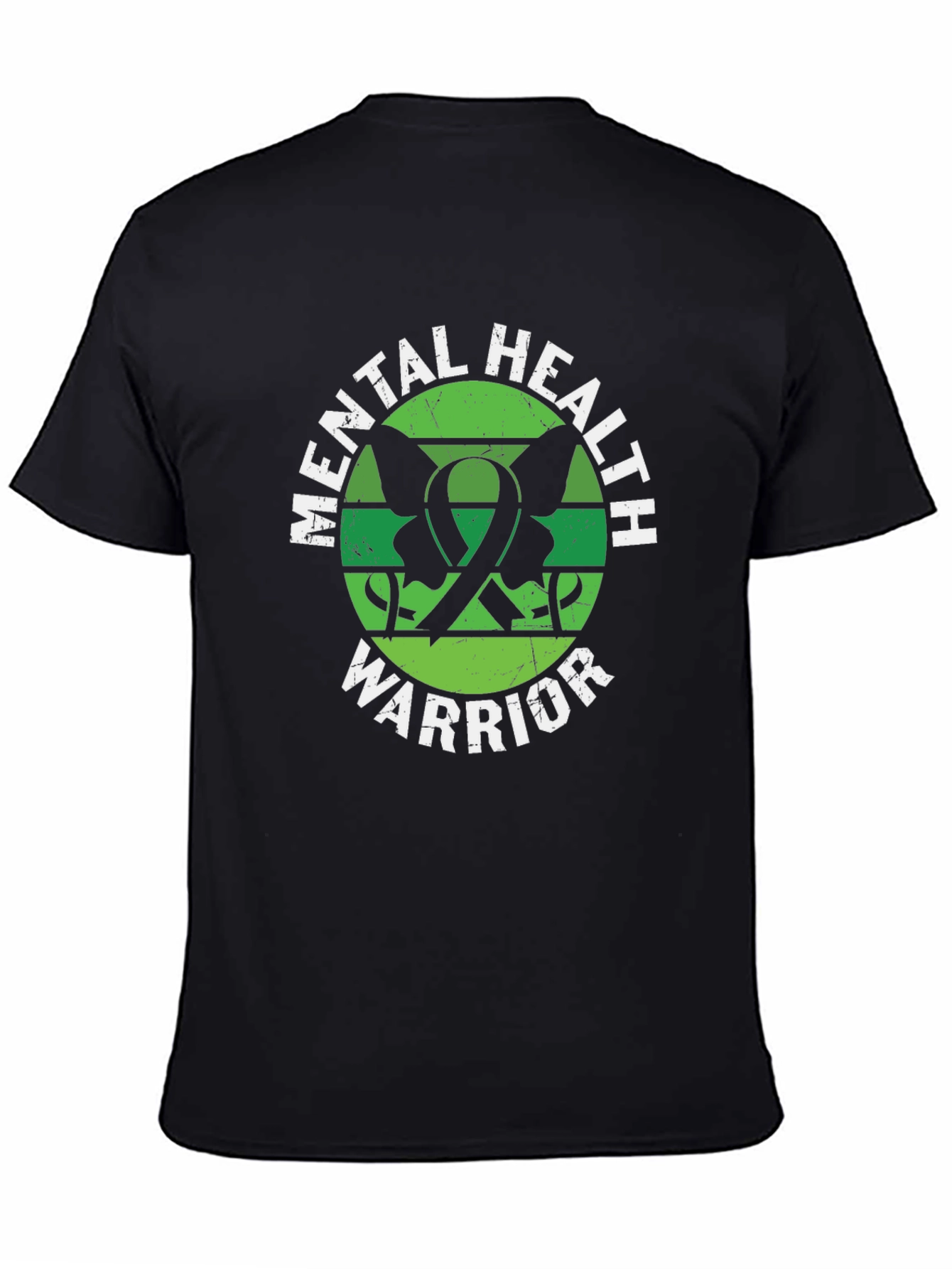 Black Mental Health Warrior Graphic Tee - Support Awareness view 4