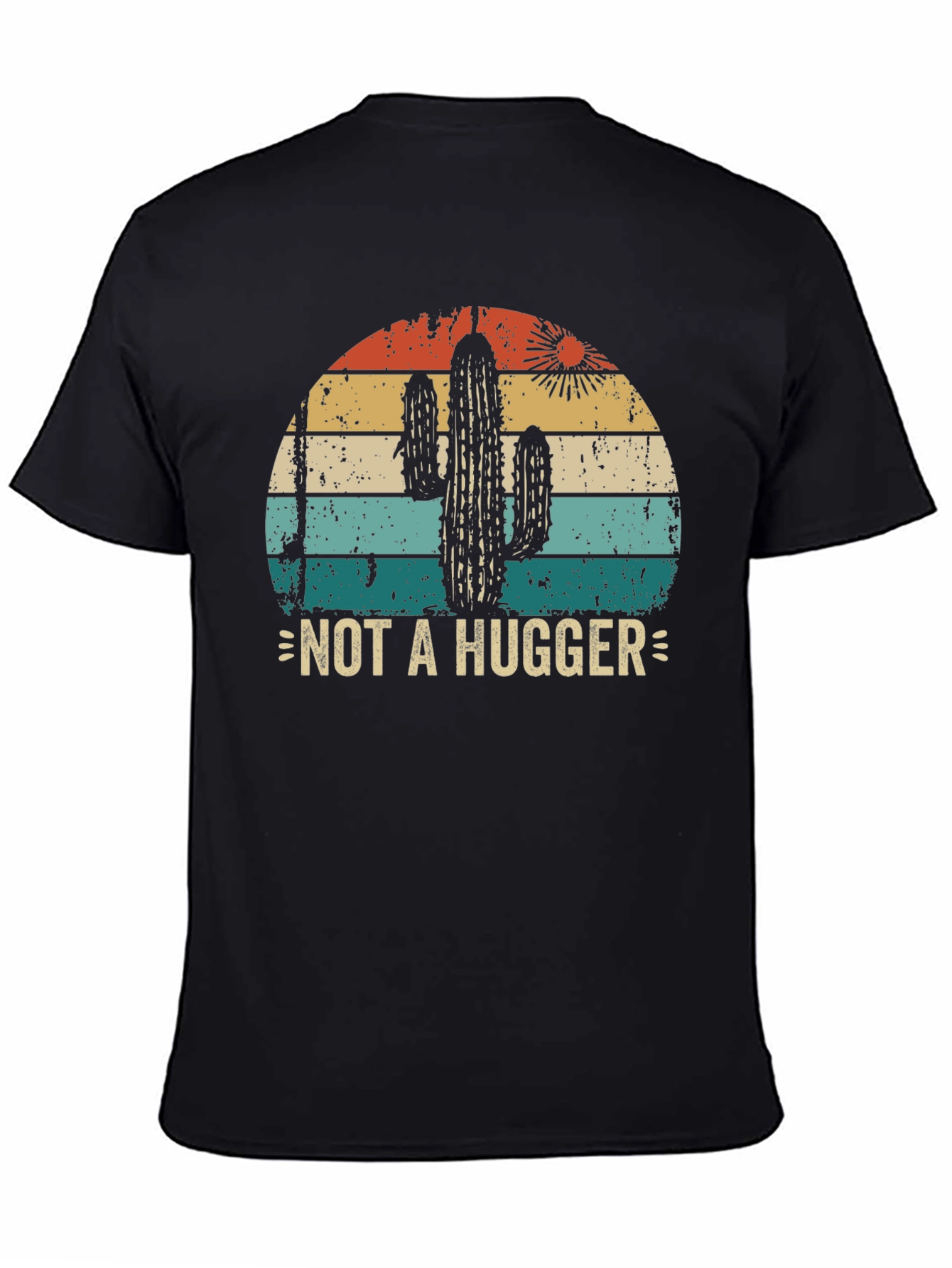 Black Not A Hugger Cactus Graphic Tee view 4