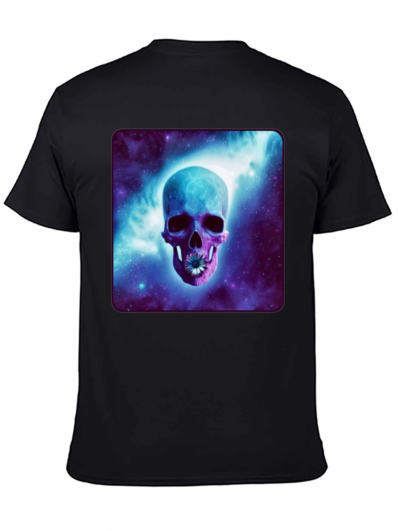 Black Skull Galaxy T-Shirt - Cosmic Design view 4