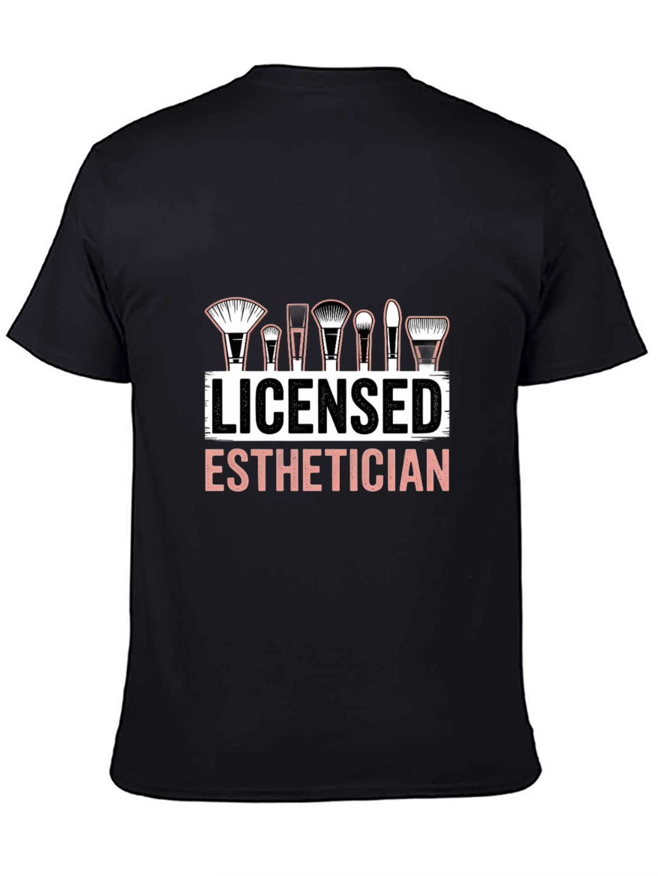 Black Licensed Esthetician T-Shirt Makeup Artist Cosmetology Tee view 4