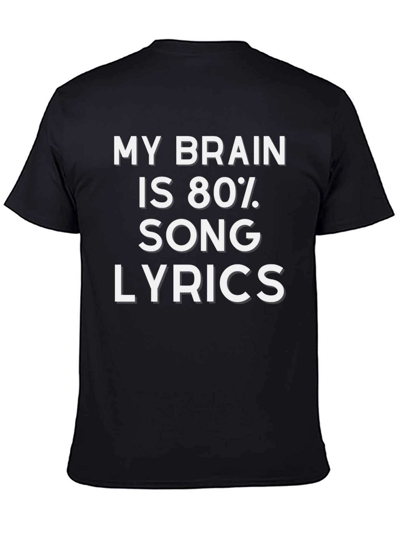 Black Song Lyric T-Shirt: Funny Music Lover Tee view 4