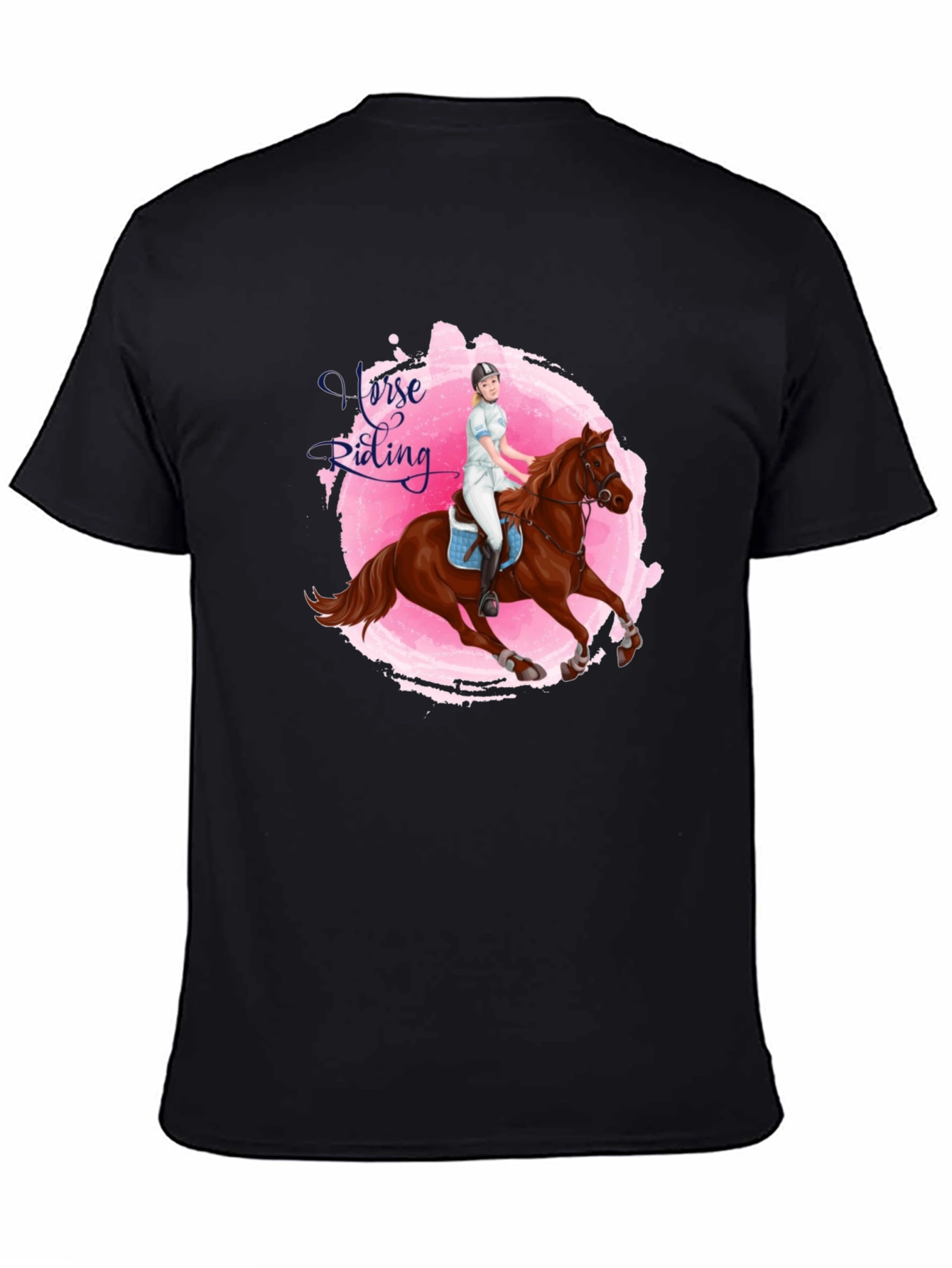 Black Horse Riding Graphic Tee - Equestrian Style view 4