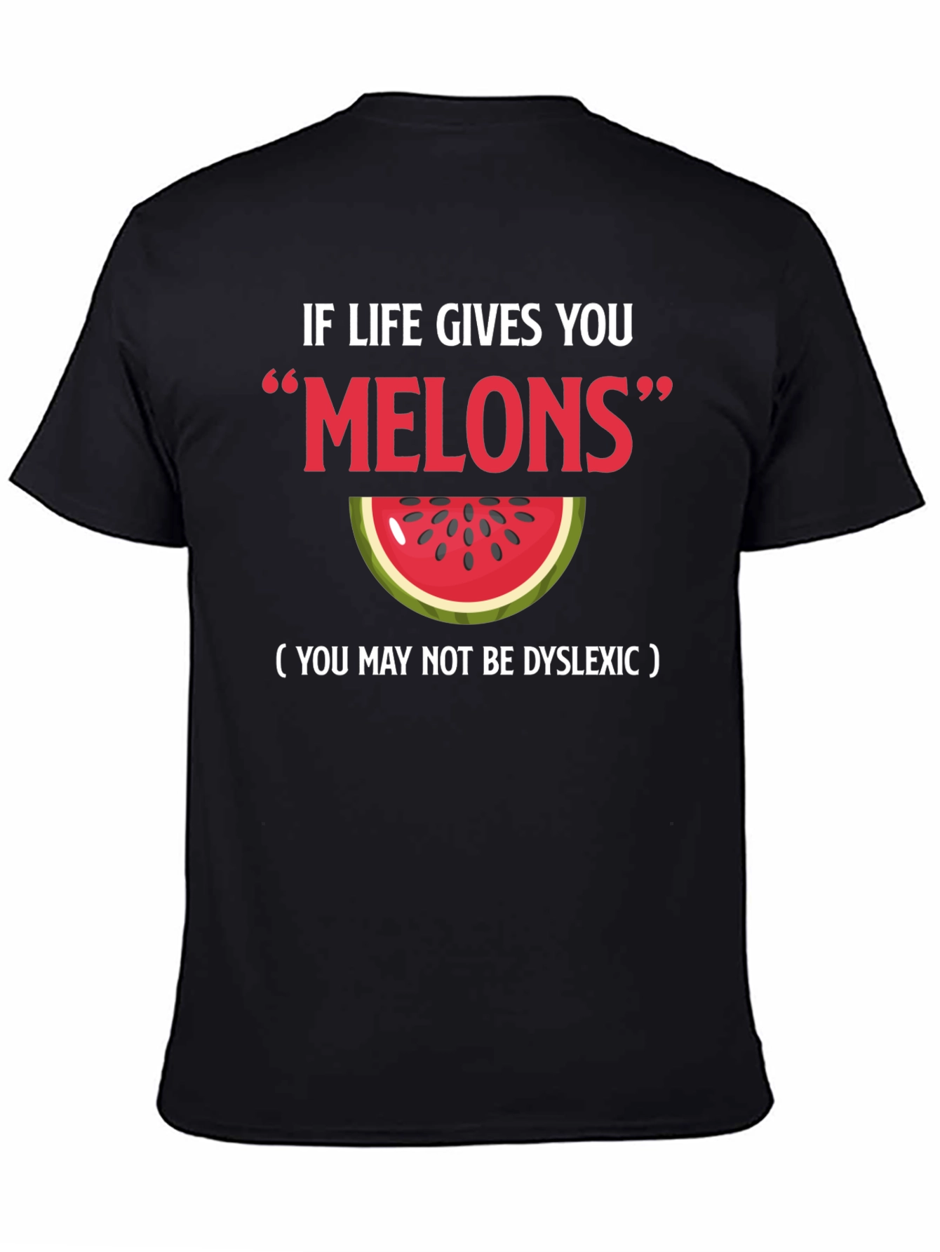 Funny "Melons" Dyslexia Watermelon Graphic Tee - 4