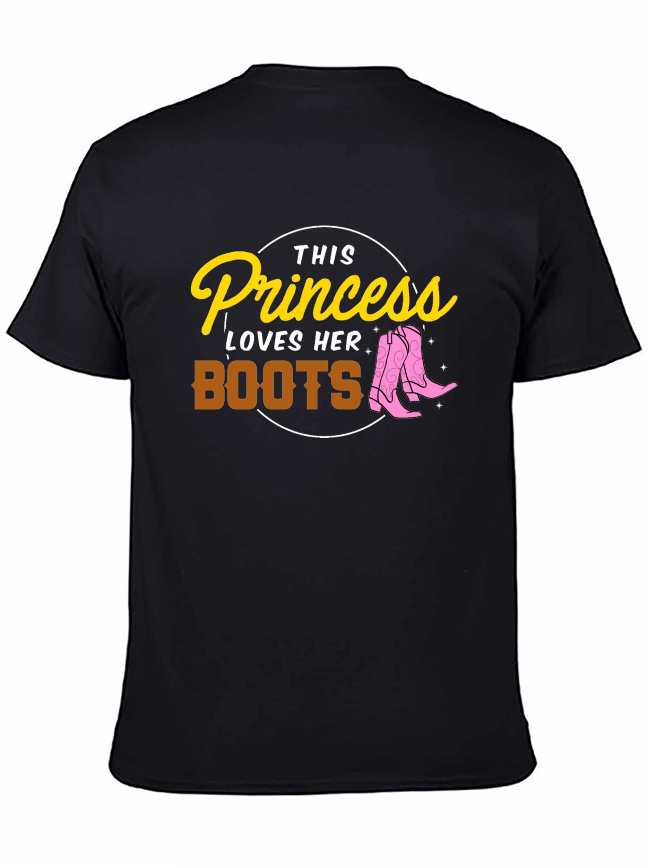Black Cowgirl Princess T-Shirt - Loves Her Boots Tee view 4