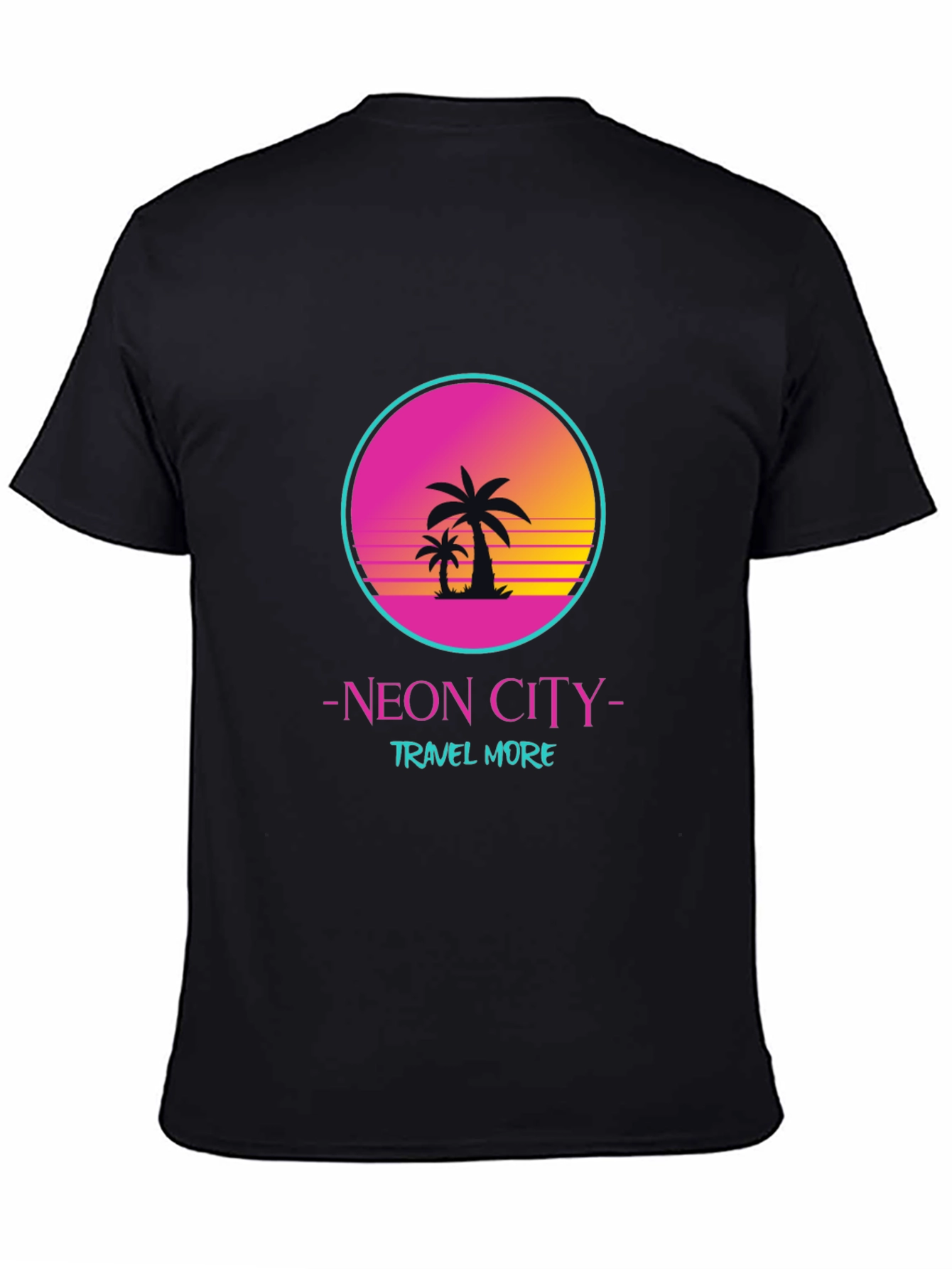 Black Neon City Travel T-Shirt view 4