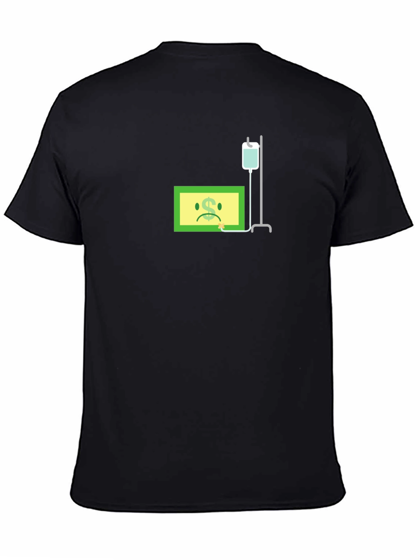 Black Funny Sick Dollar Bill T-Shirt view 4