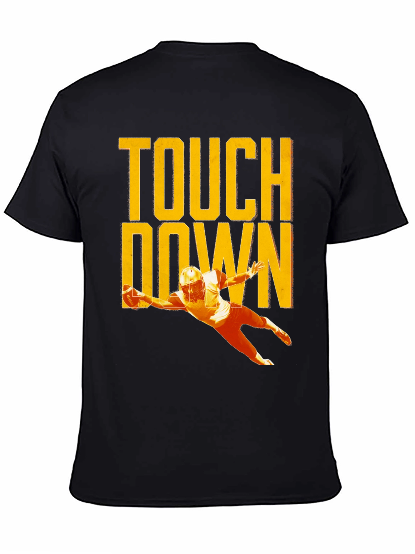 Black Touchdown Football T-Shirt, Black view 4