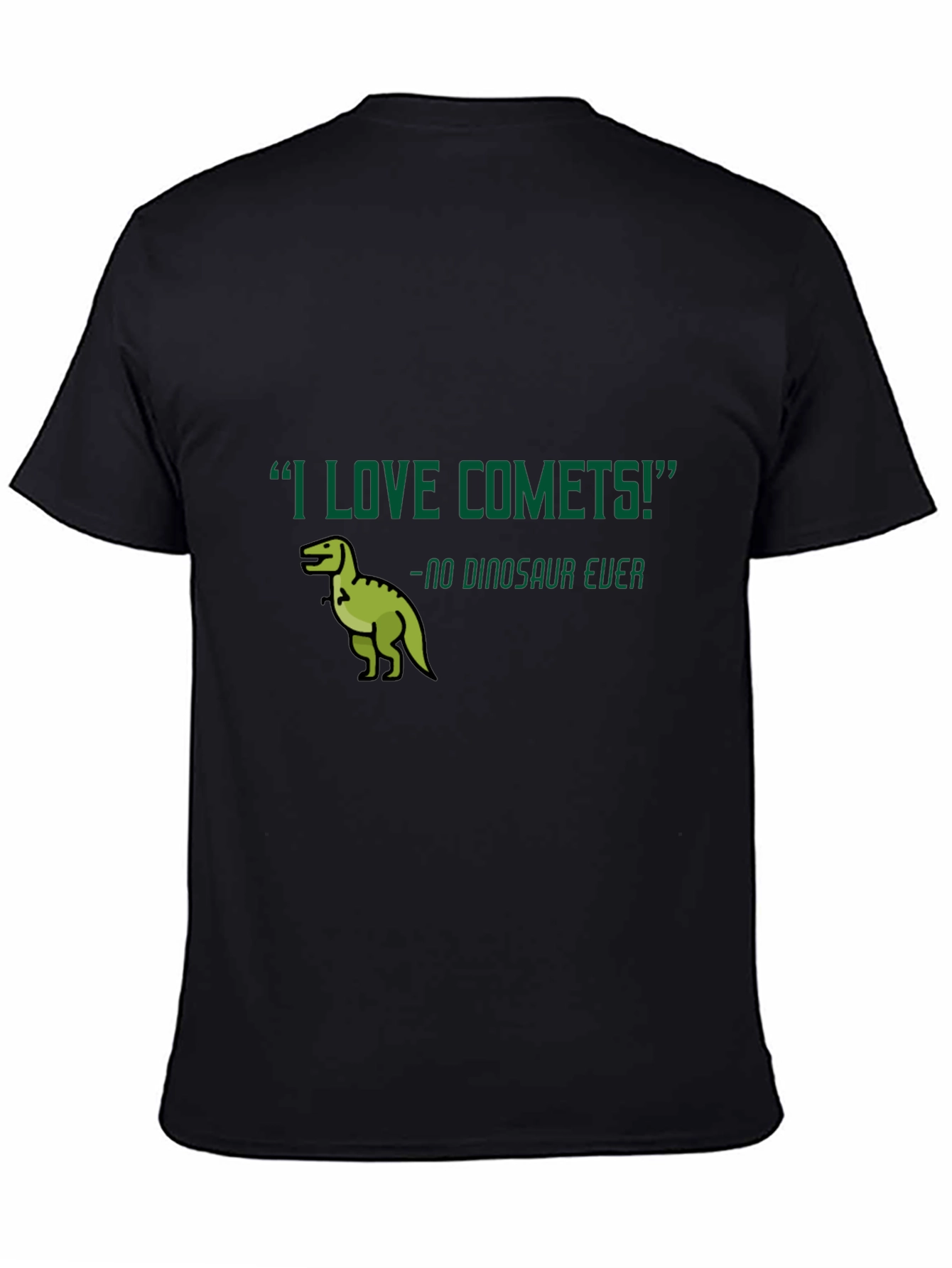 Black I Love Comets! Dinosaur Graphic Tee - Unisex view 4