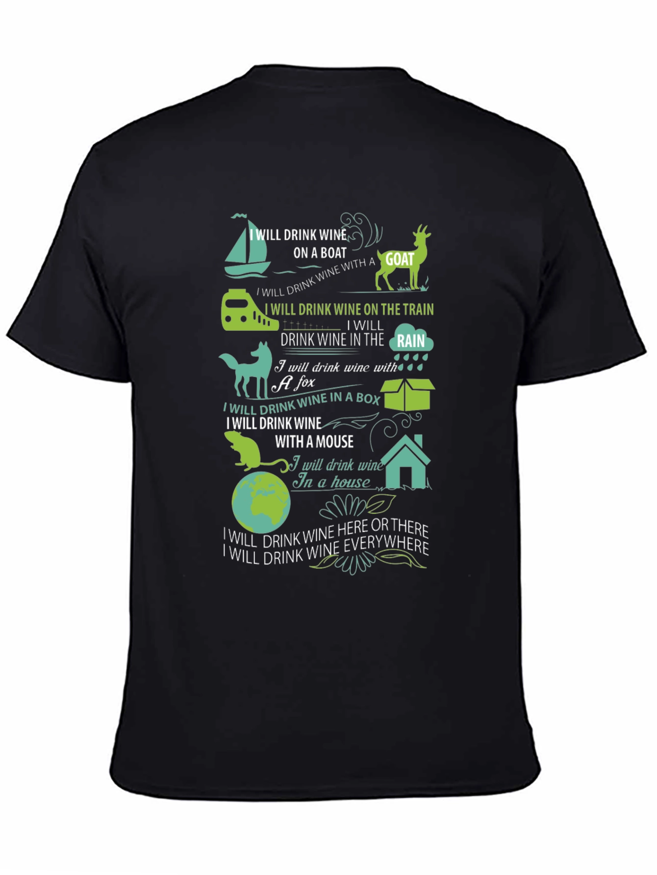 Black Wine Lover's Everywhere T-Shirt view 4