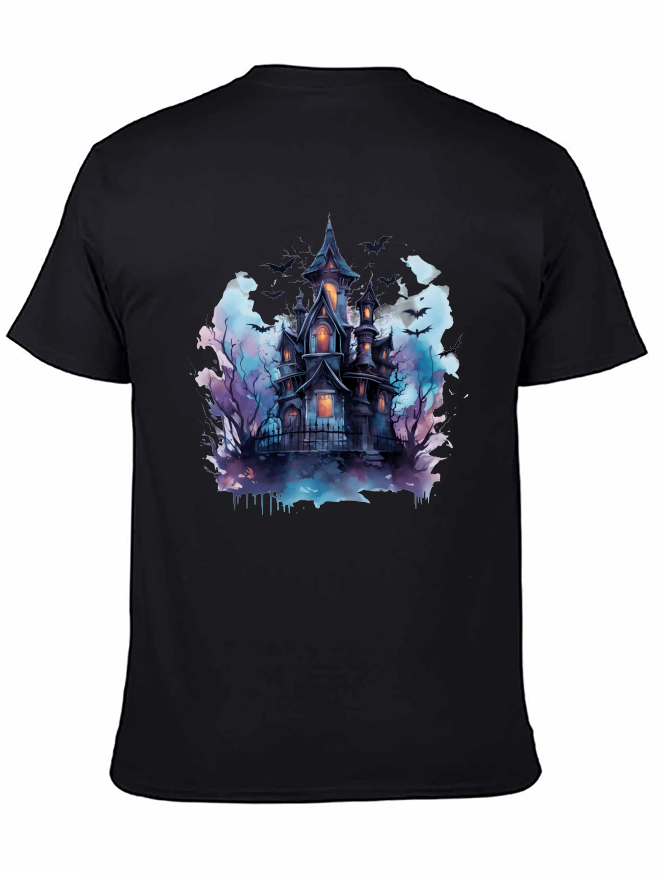 Spooky Haunted House Graphic Tee - Halloween Shirt - 4