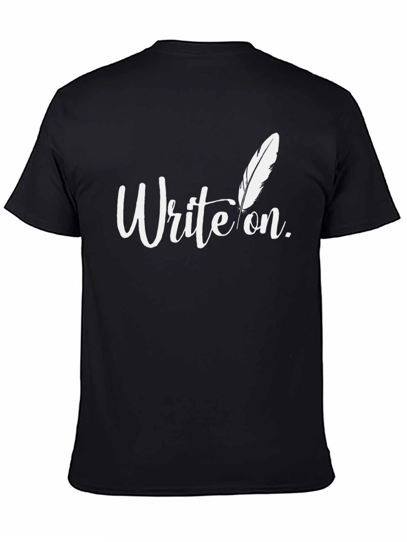 Black Write On T-Shirt - Quill Pen Writer Tee view 4