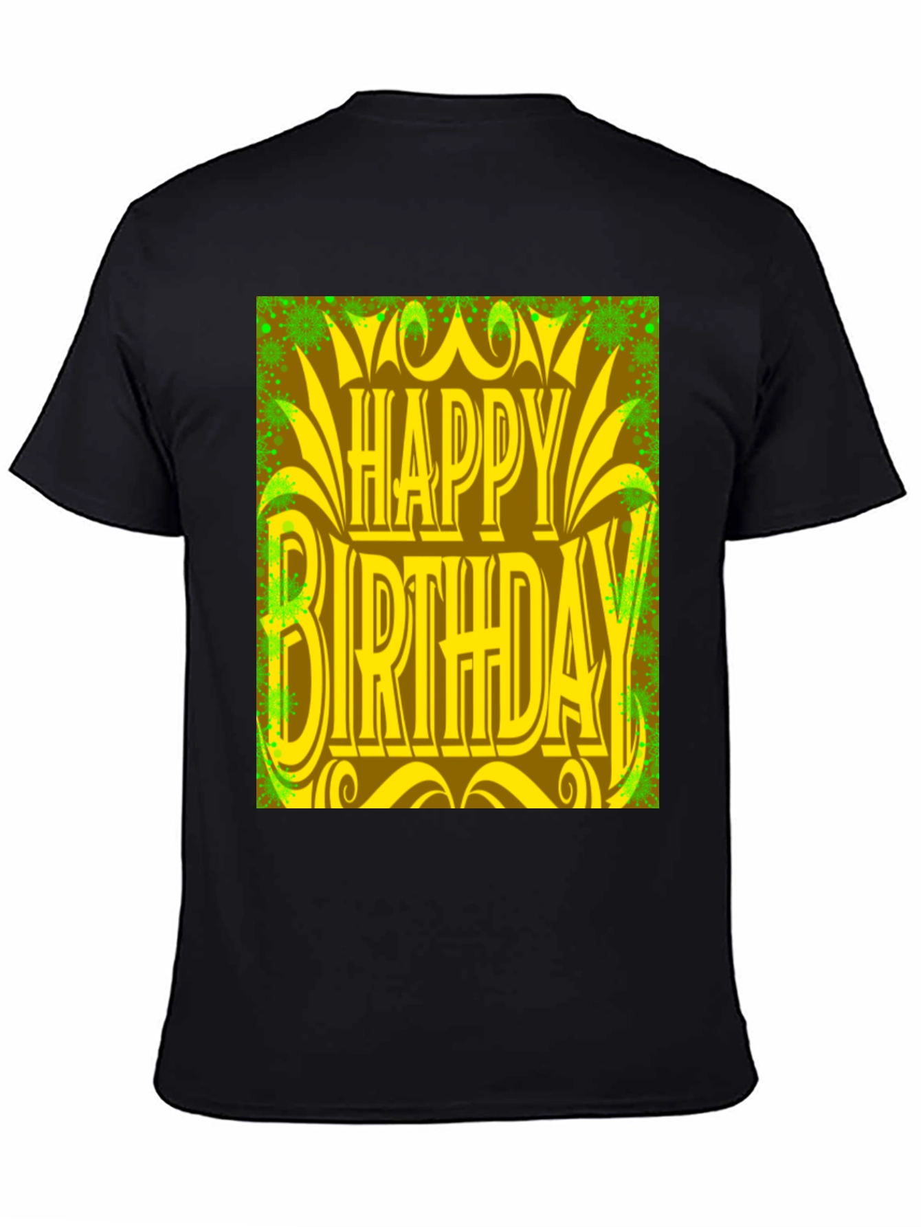 Black Happy Birthday Graphic Tee - Black view 4