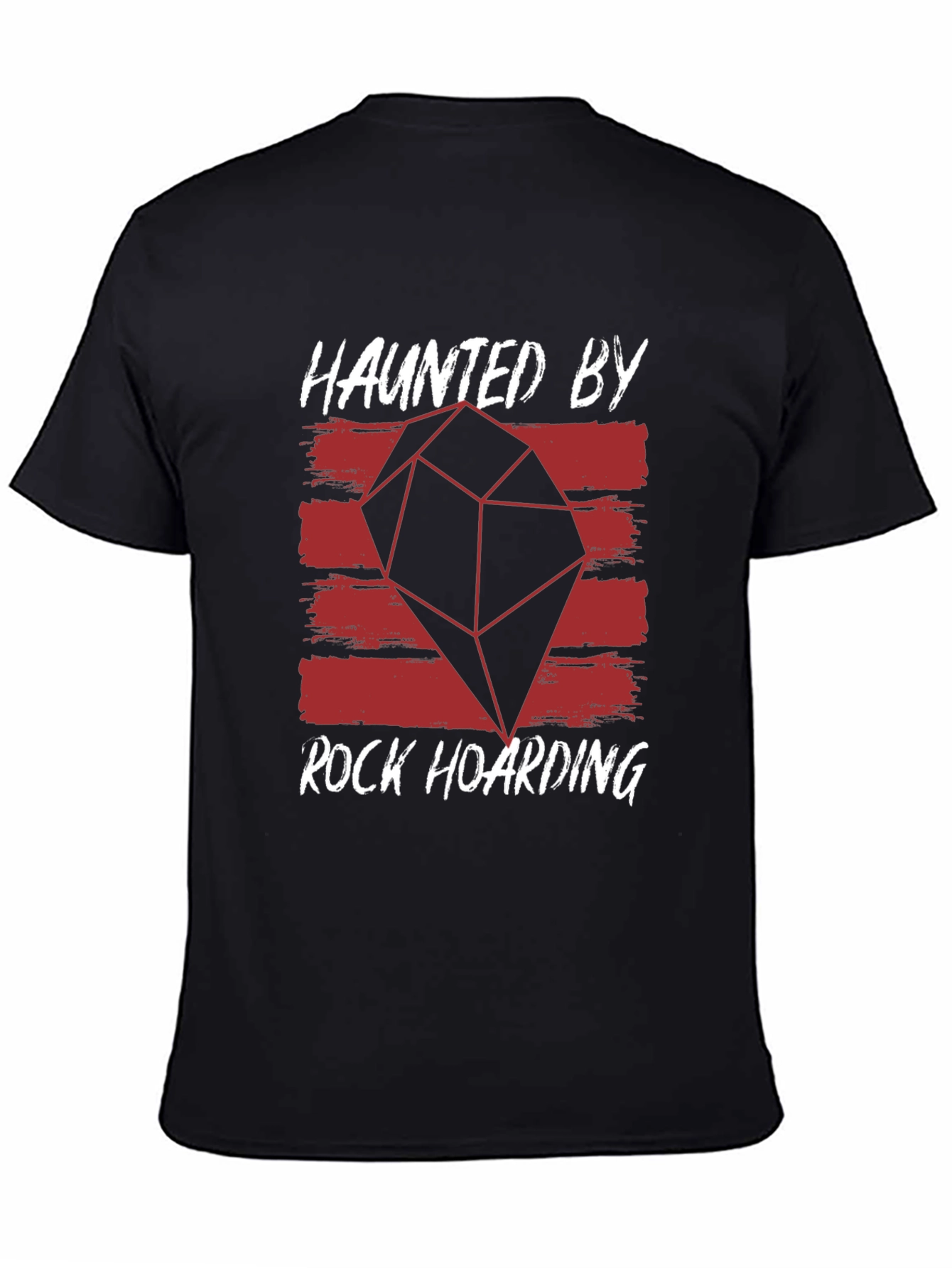 Black Haunted By Rock Hoarding Graphic Tee view 4
