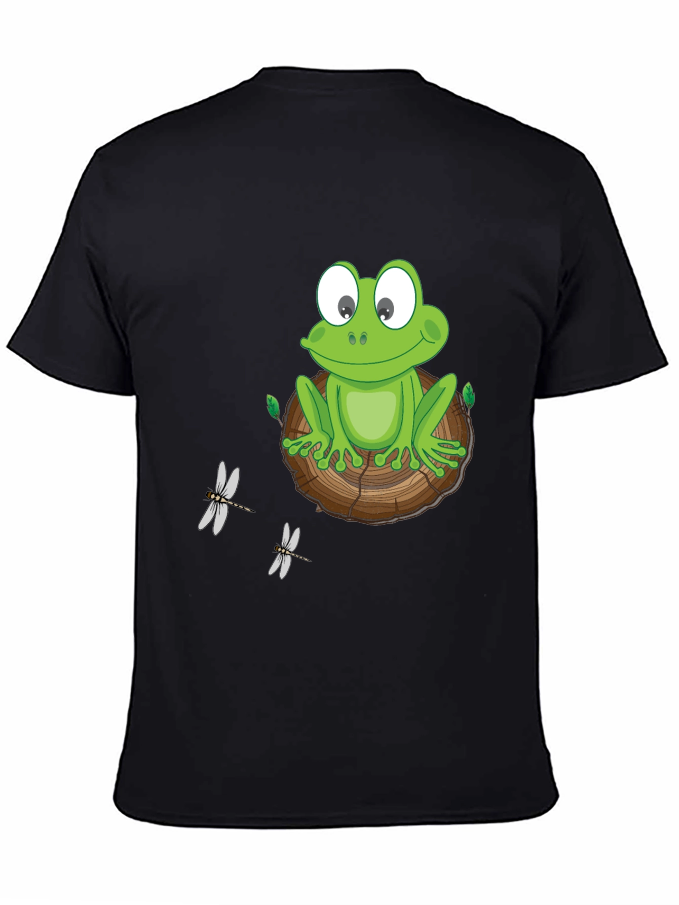 Black Frog on Wood Slice Graphic Tee view 4