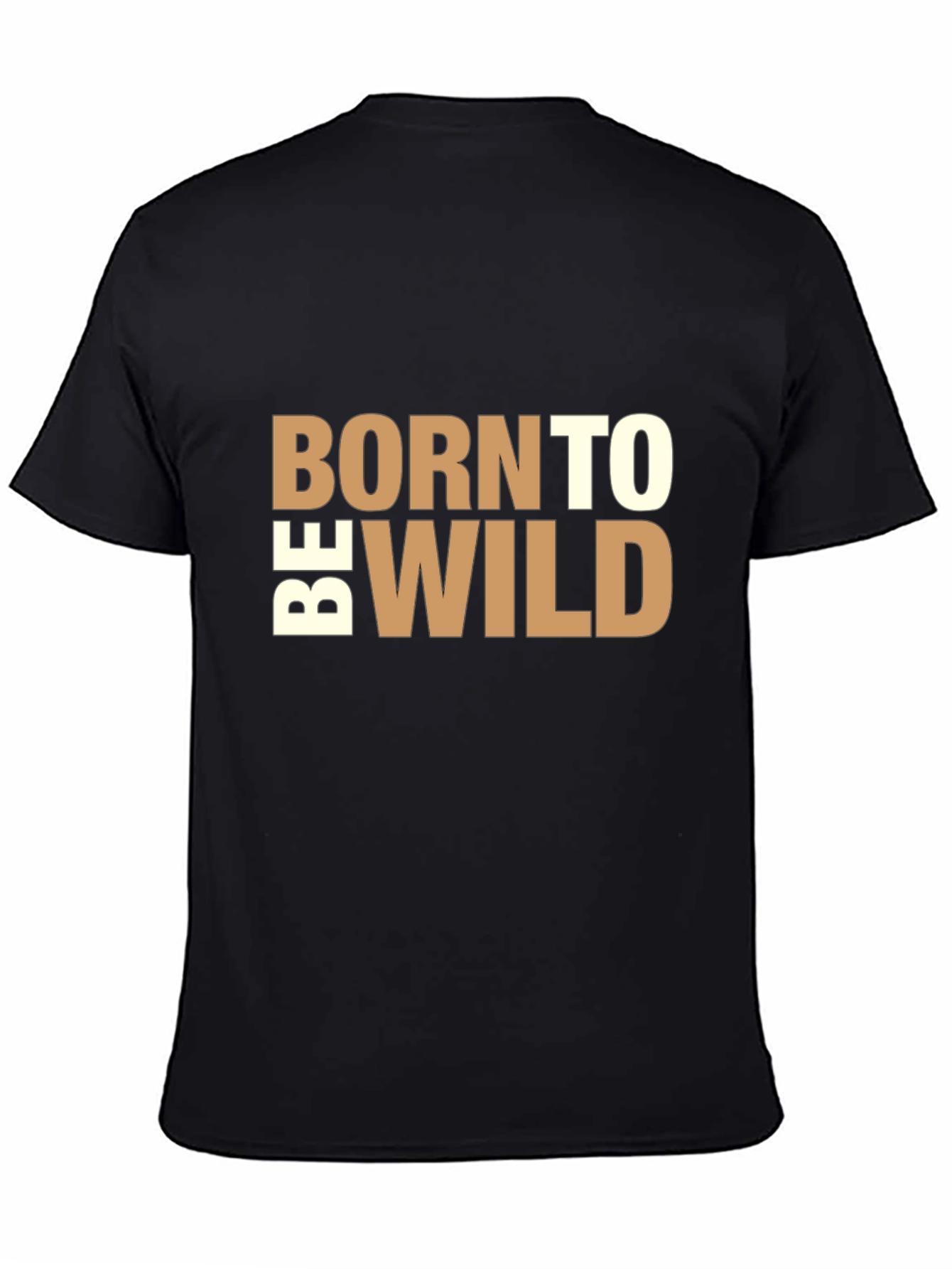 Black Born to be Wild Graphic Tee - Black Casual T-Shirt view 4