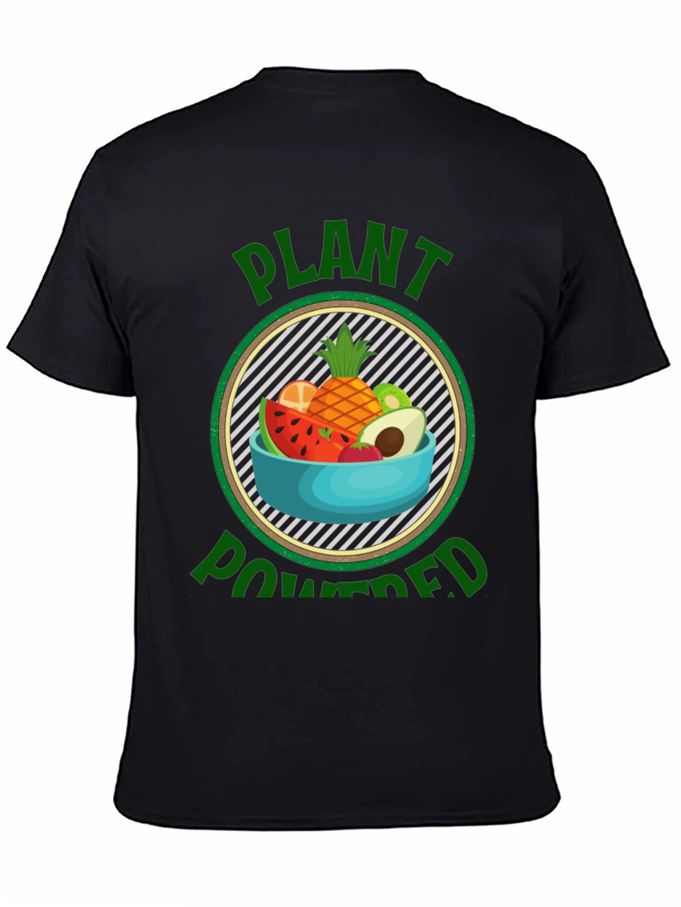 Black Plant Powered Vegan T-Shirt - Healthy Lifestyle Tee view 4