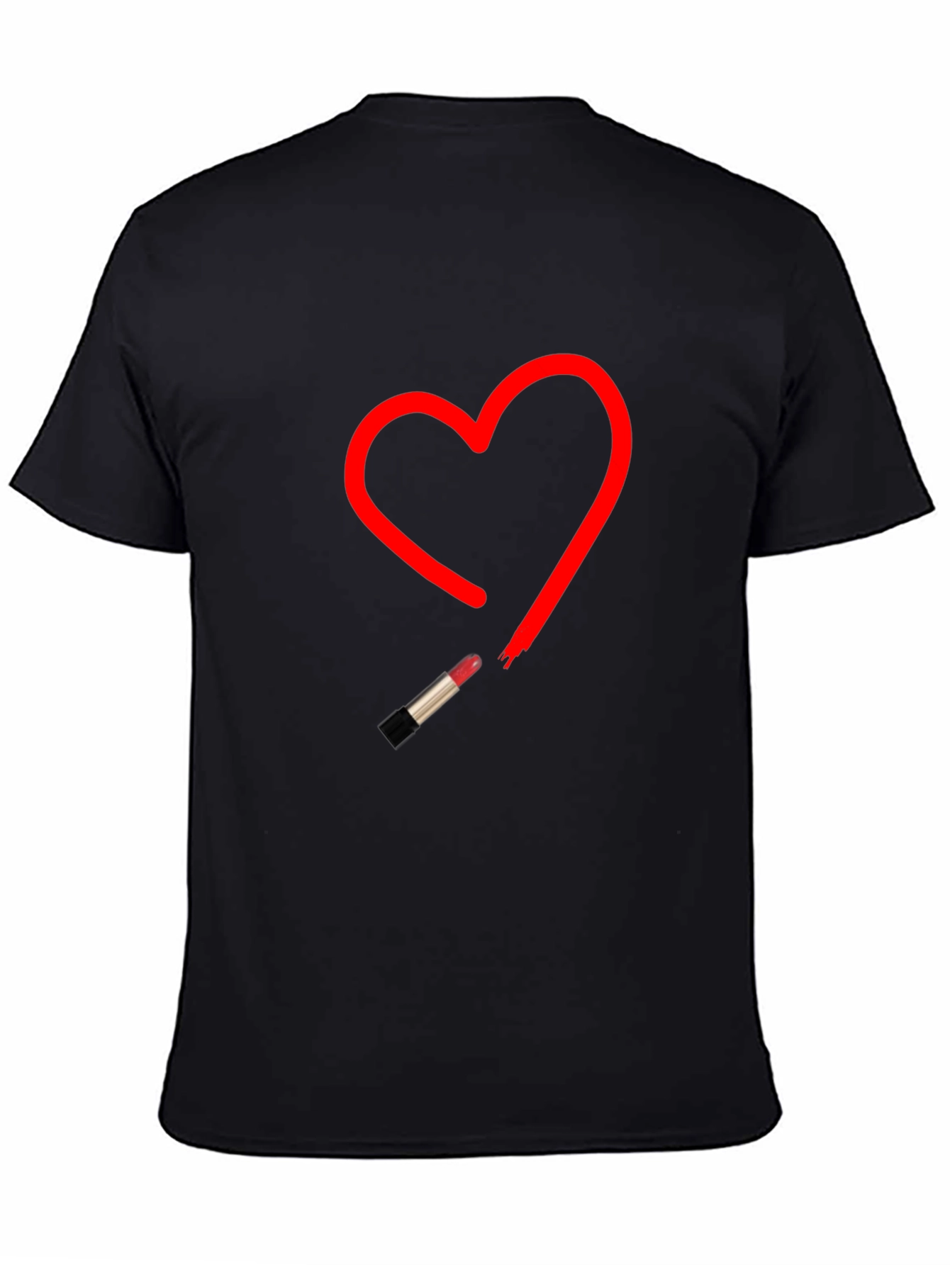 Black Heart Lipstick T-Shirt - Stylish Graphic Tee view 4