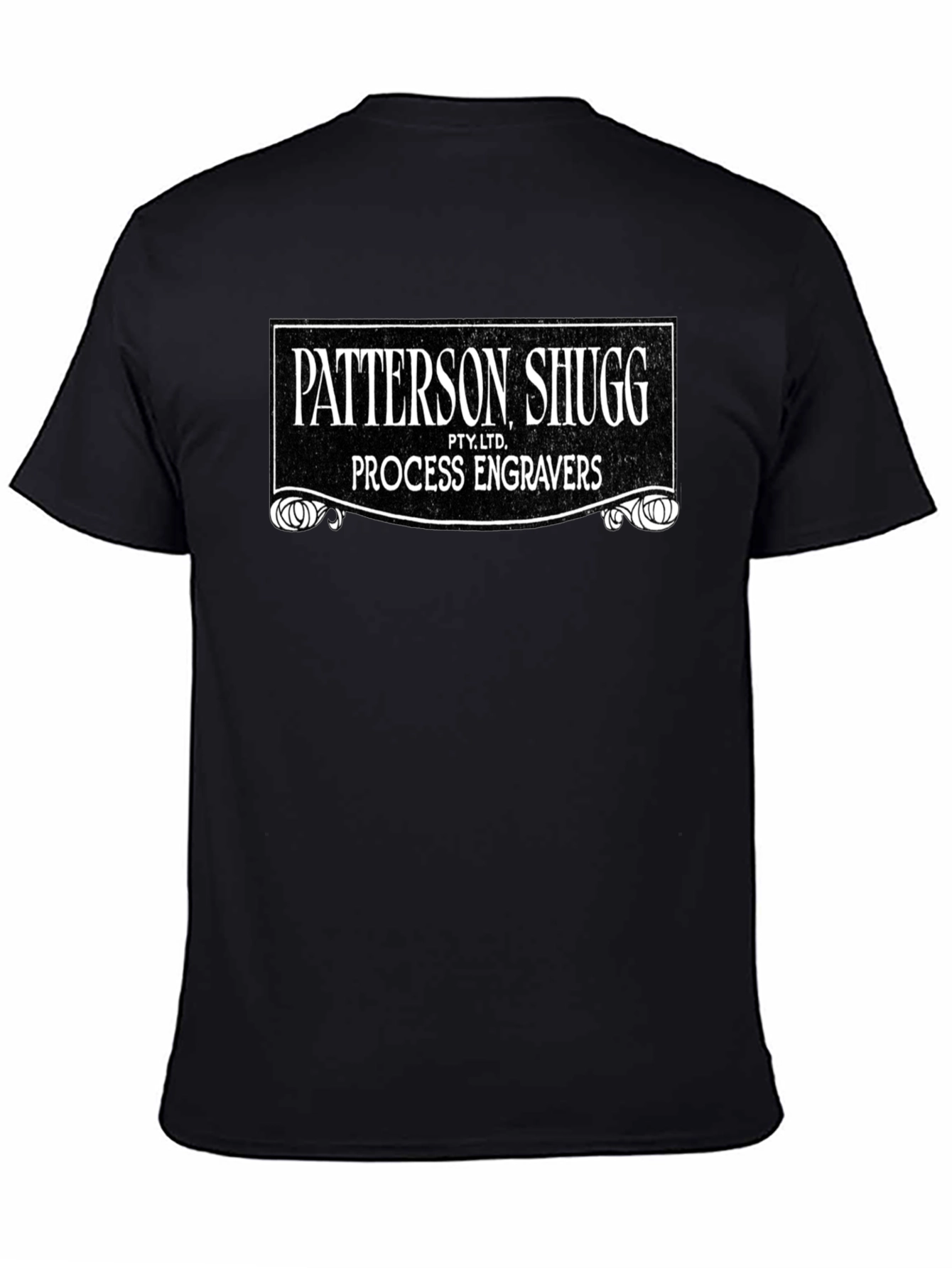 Black Patterson Shugg Process Engravers Black Graphic Tee view 4