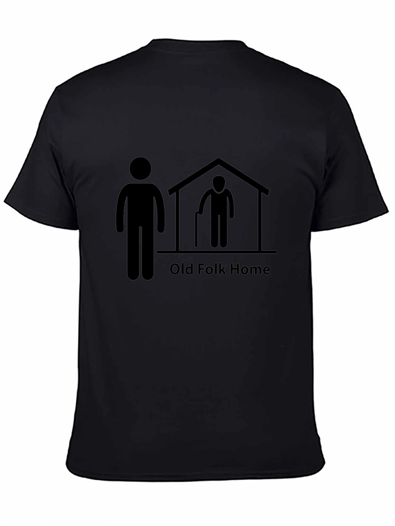 Black Old Folk Home T-Shirt - Funny Unisex Graphic Tee view 4
