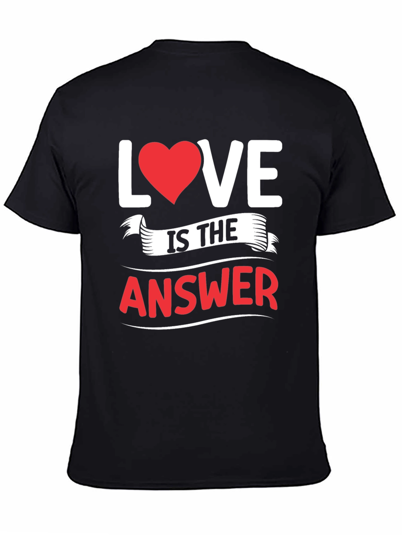 Black Love Is The Answer Graphic T-Shirt - Black view 4