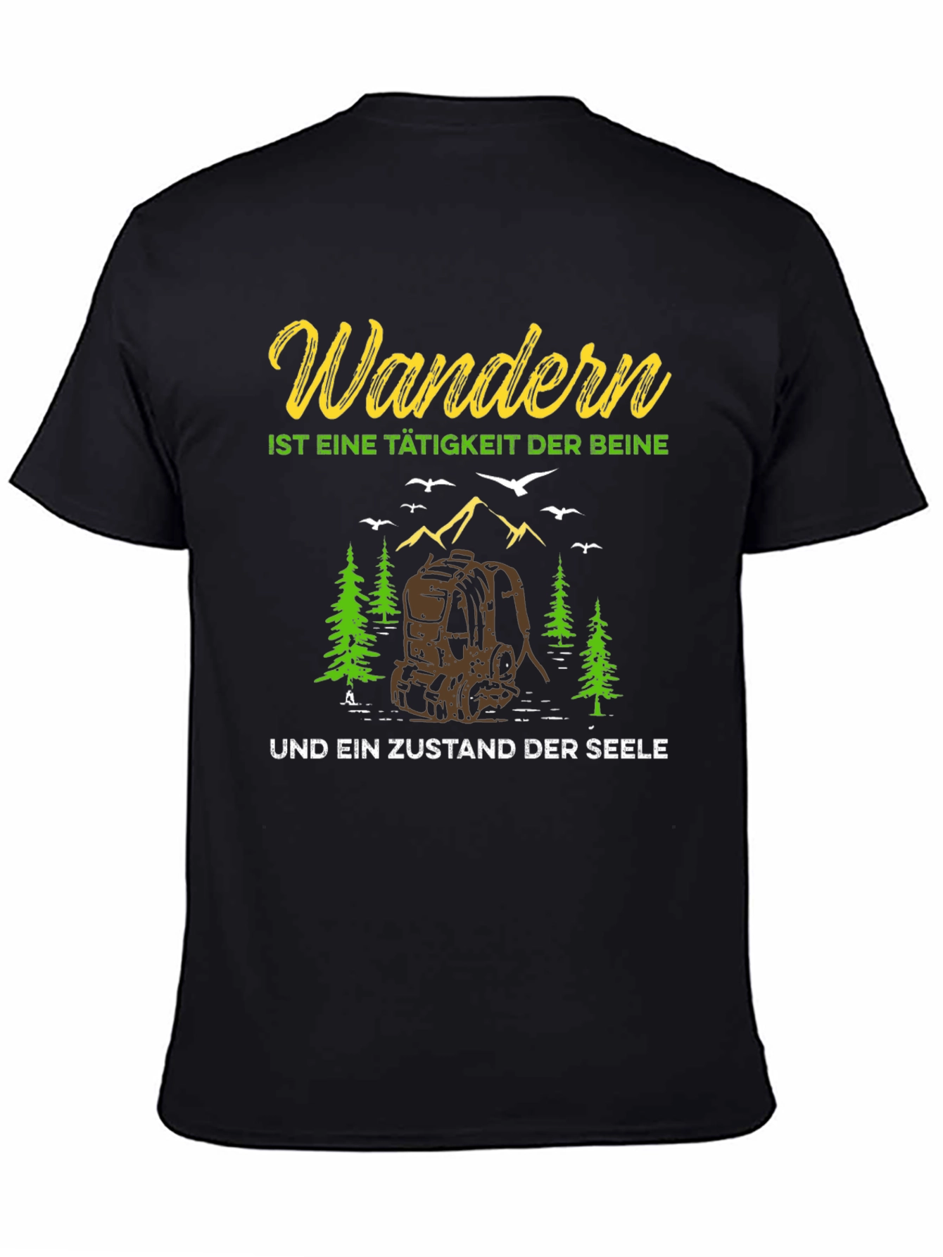 Black Wandern Hiking T-Shirt for Nature Lovers view 4