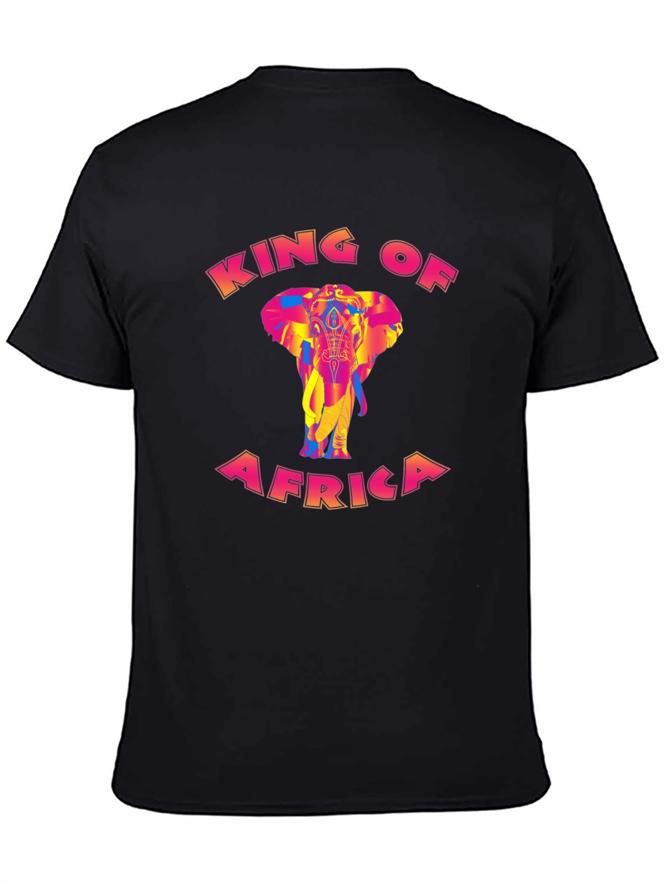 Black King of Africa Elephant Graphic Tee view 4
