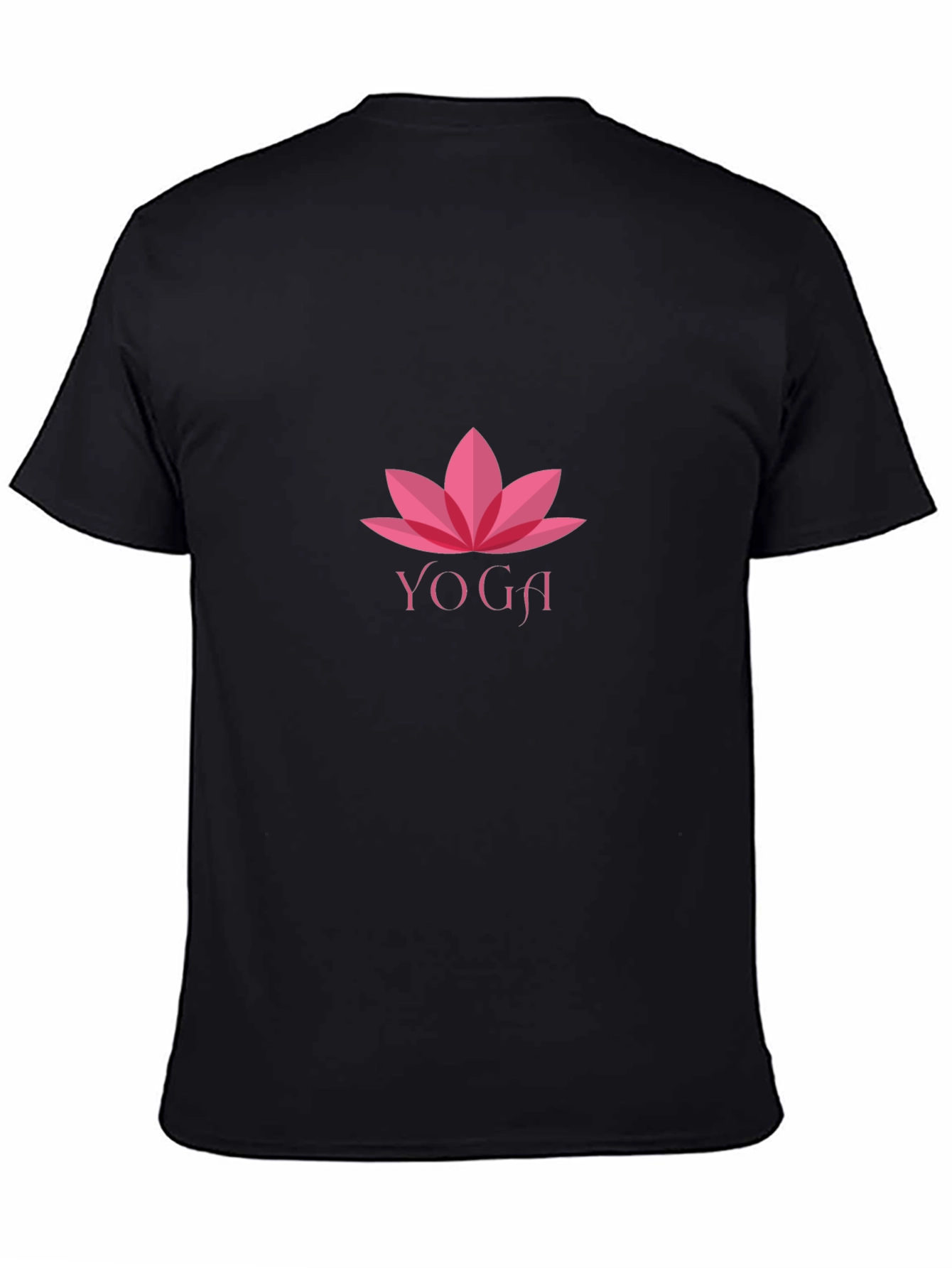 Black Yoga Lotus Flower Graphic T-Shirt view 4