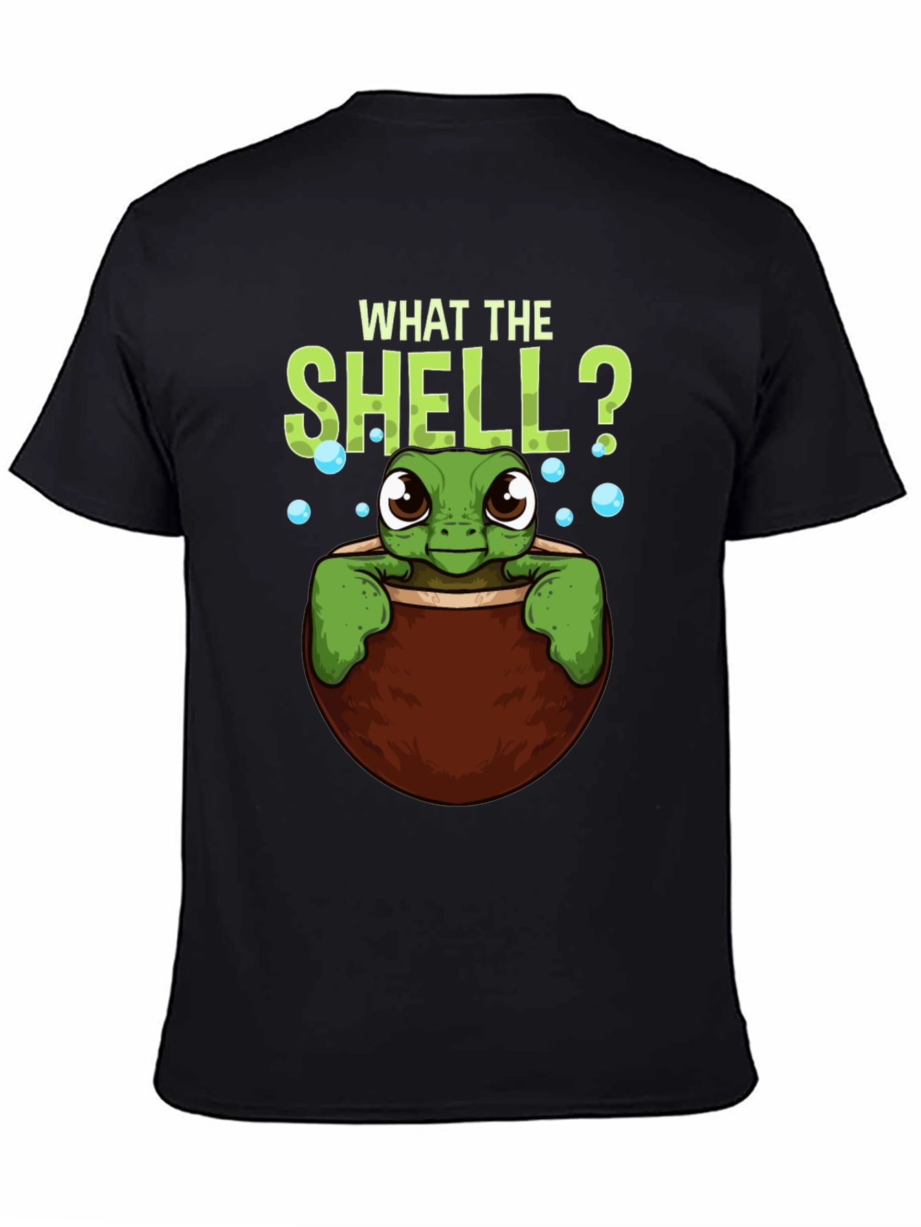 Black What The Shell? Turtle Graphic Tee view 4