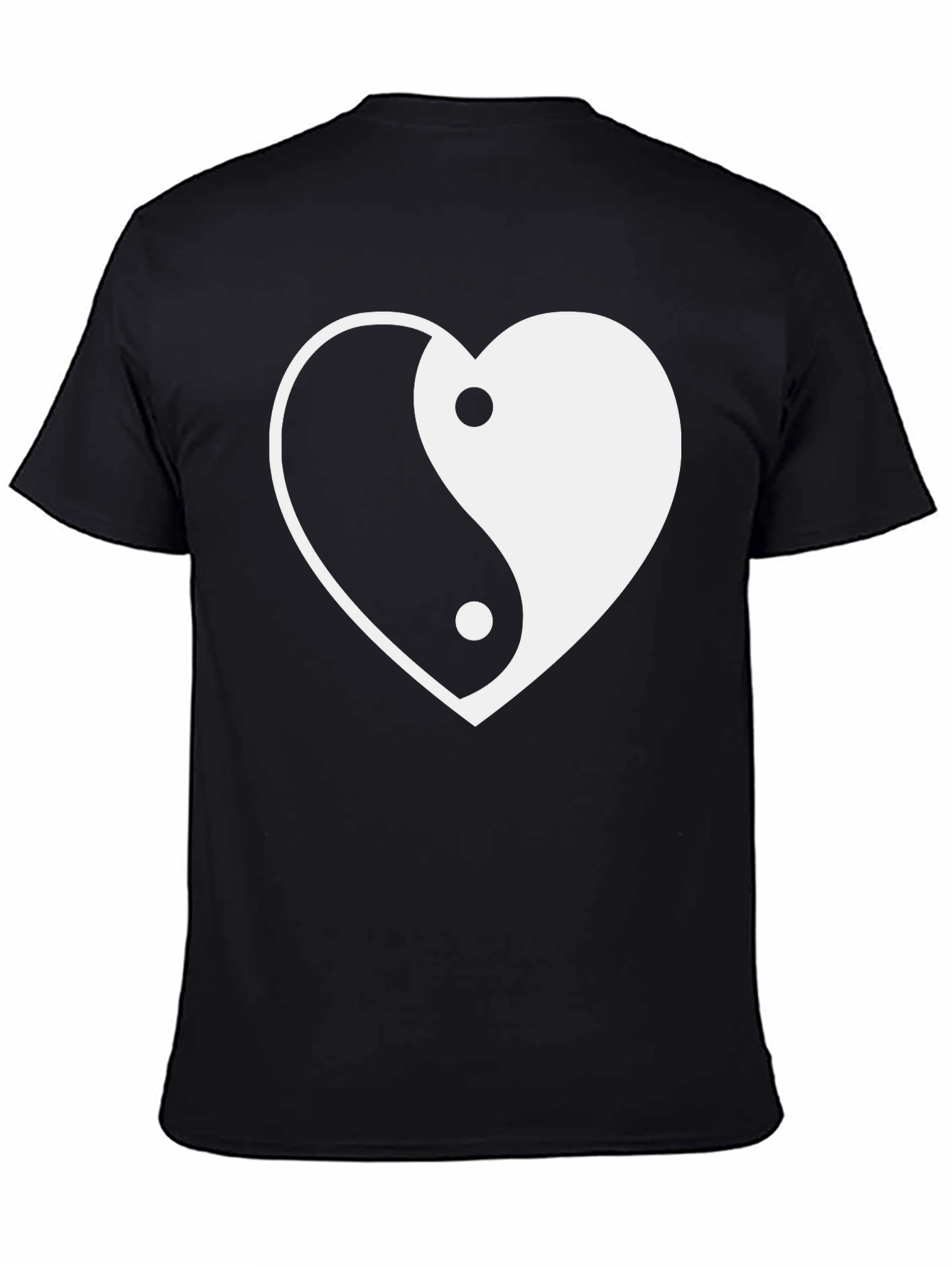 Black Yin Yang Heart Graphic Tee - Stylish Comfort view 4