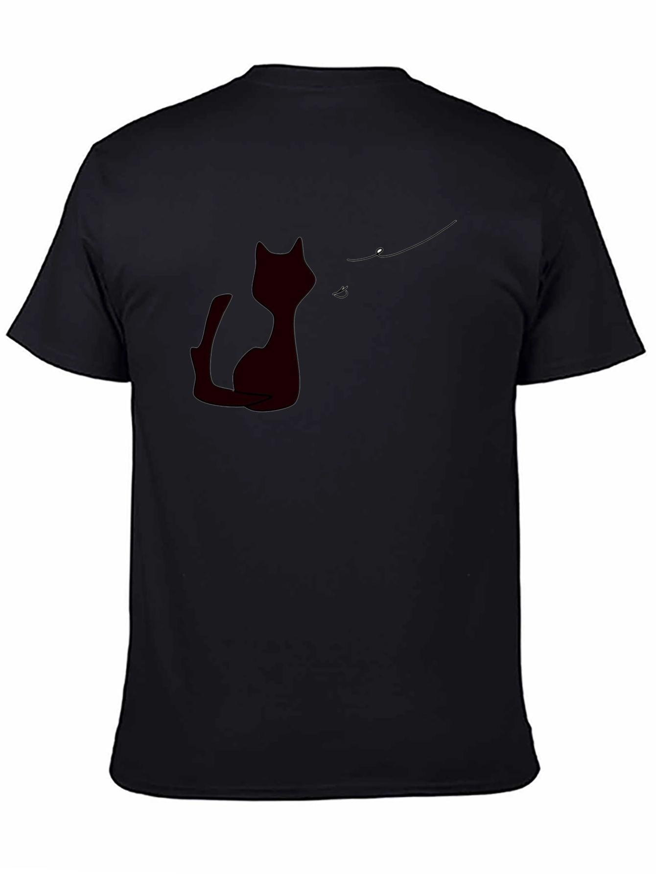 Black Black Cat Silhouette Tee - Modern, Stylish Casual Wear view 4