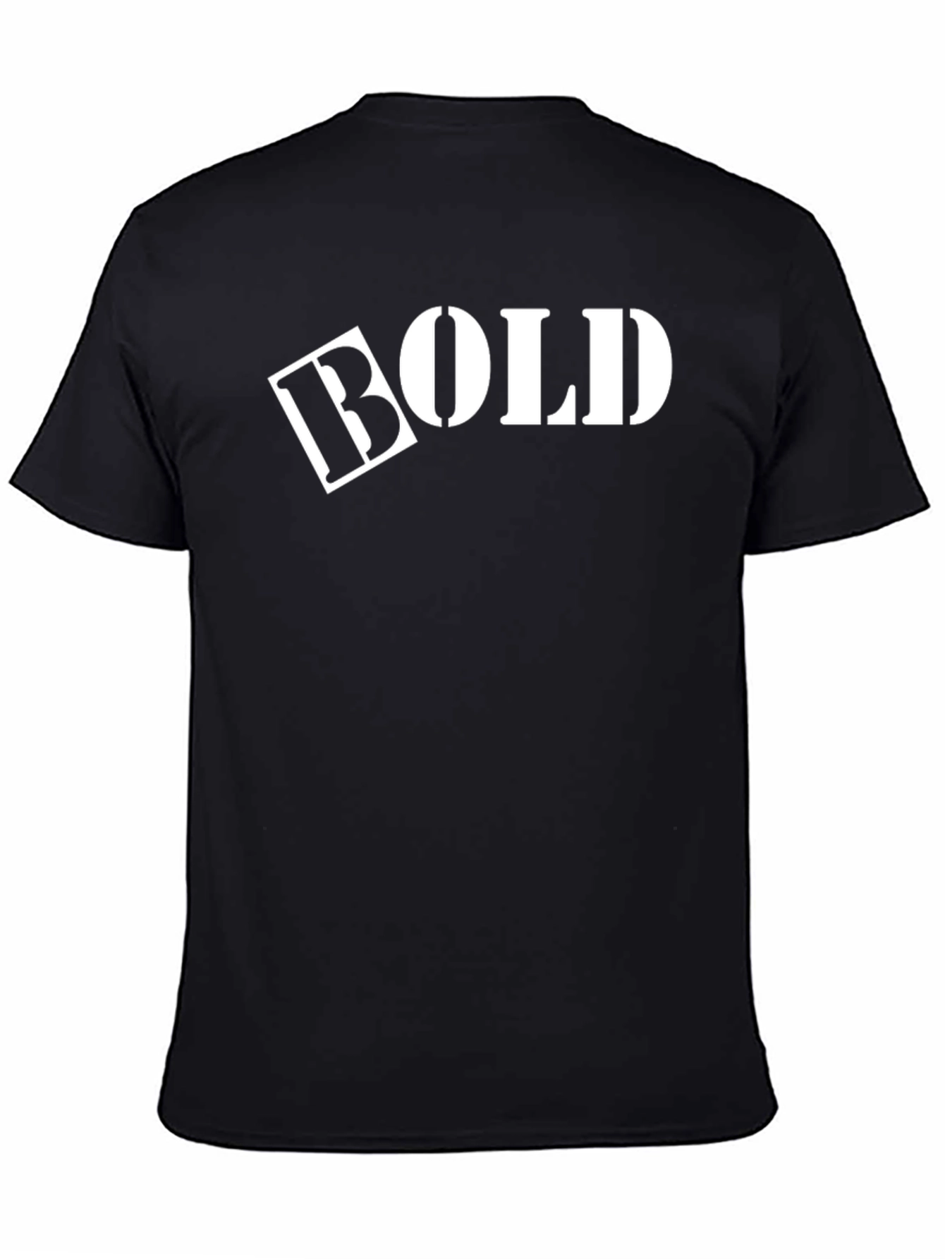 Black Bold Graphic Print Black T-Shirt view 4