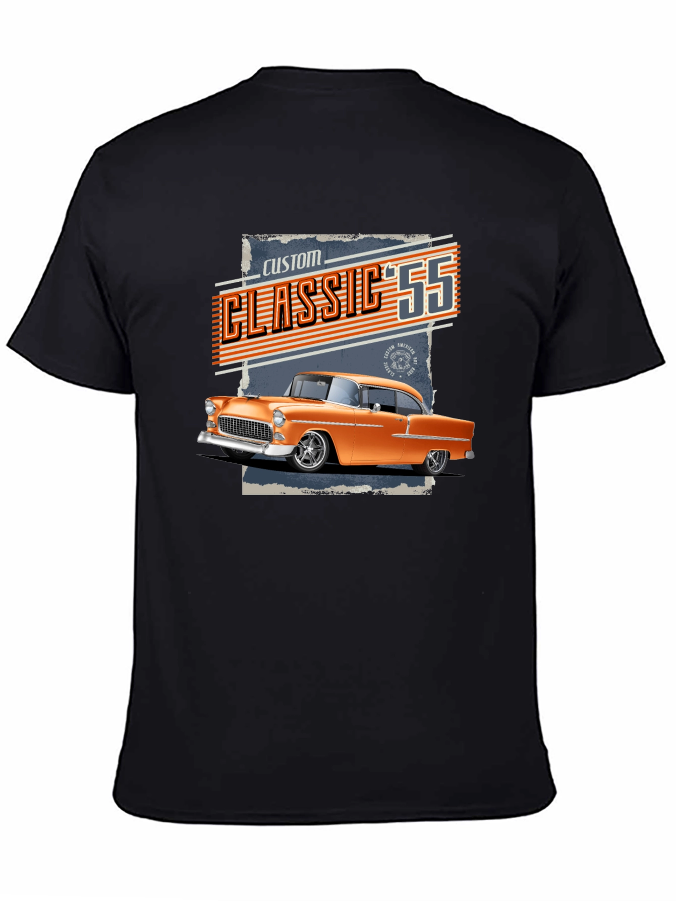 Black Classic '55 Car Graphic T-Shirt view 4