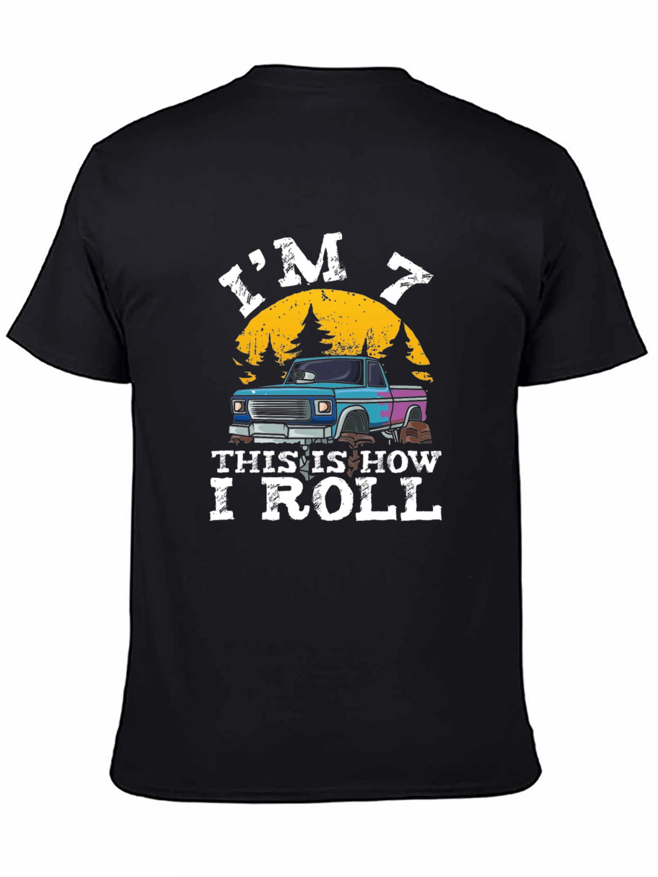 Black I'm 7 This Is How I Roll T-Shirt view 4