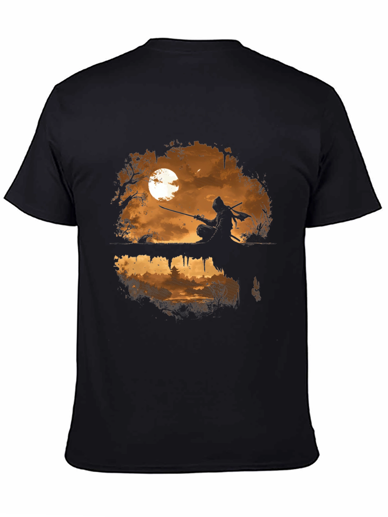 Black Ninja Moon T-Shirt - Unique Graphic Tee for Anime & Gaming Fans view 4
