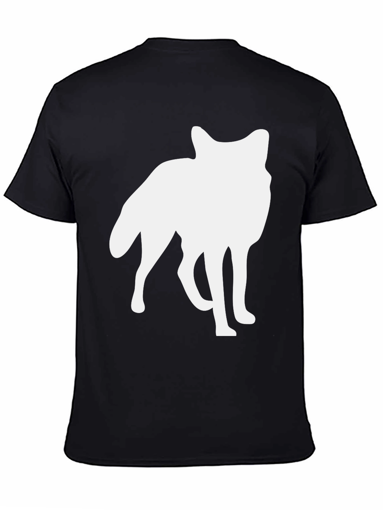Black Wolf Silhouette Graphic Tee - Black Casual Shirt view 4