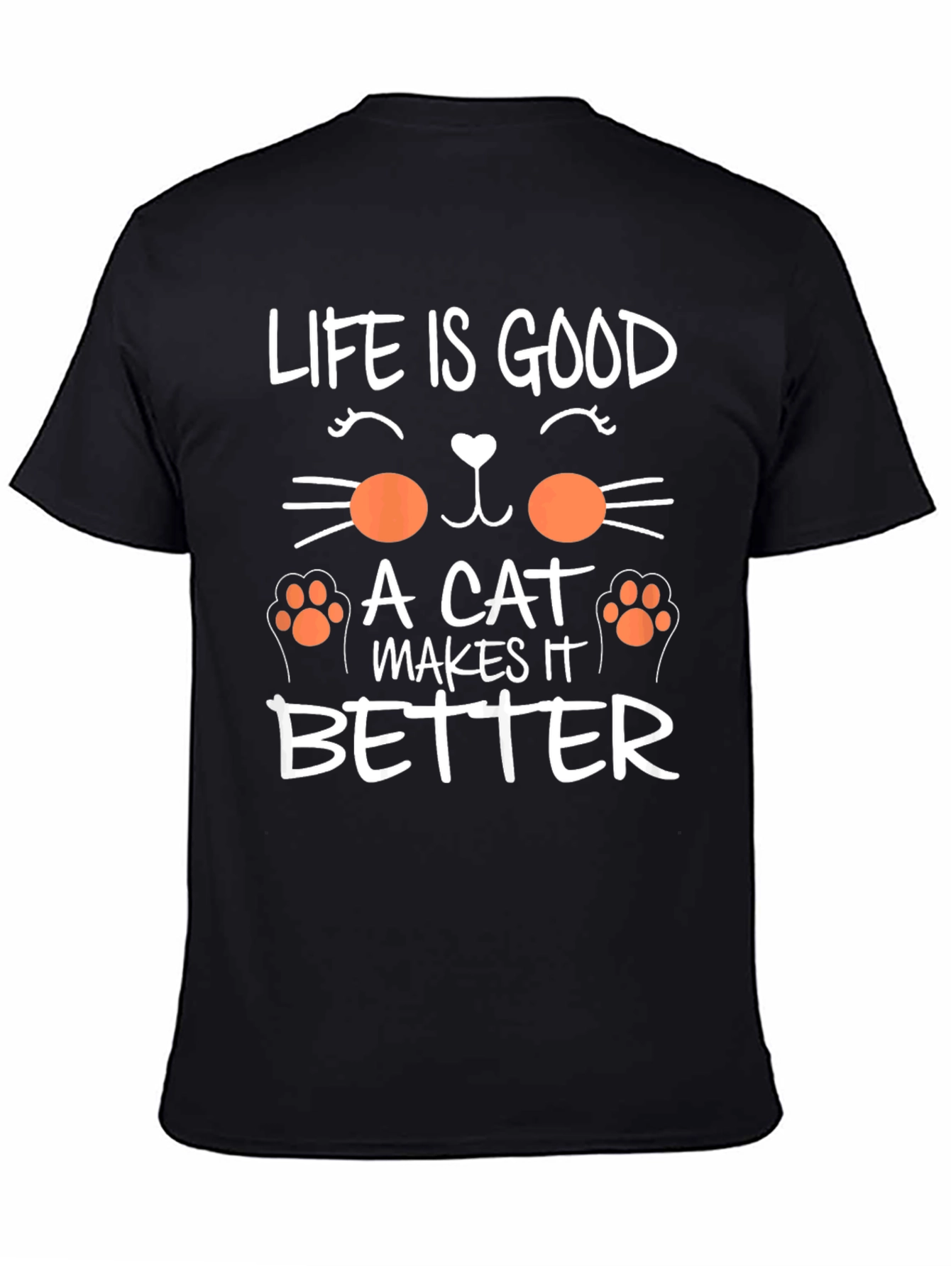 Black Life Is Good Cat T-Shirt view 4