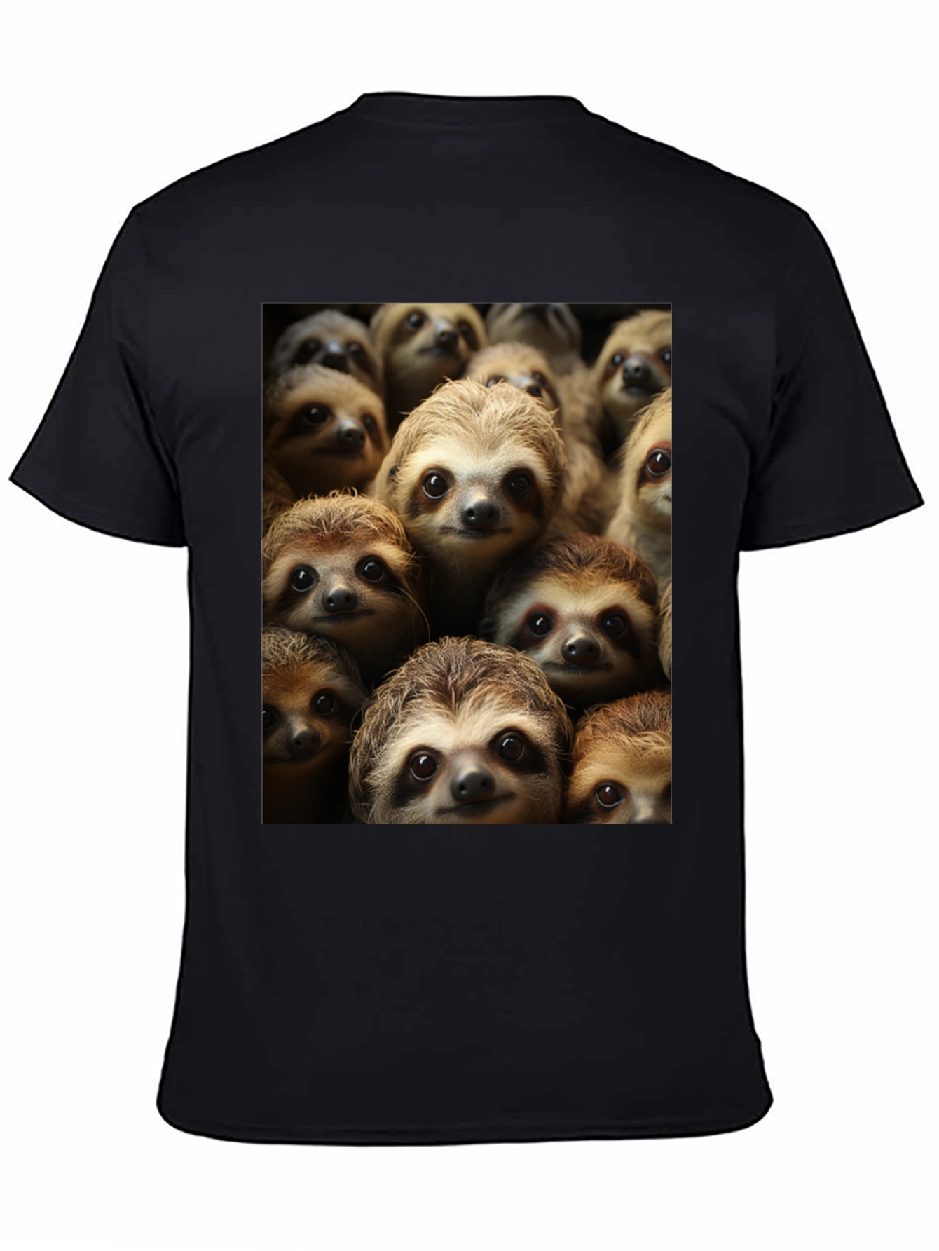 Black Sloth Crowd T-Shirt - Comfy & Cute view 4