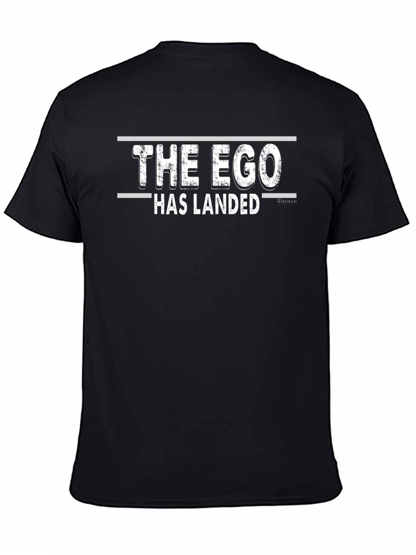 Black The Ego Has Landed T-Shirt - Funny Graphic Tee view 4
