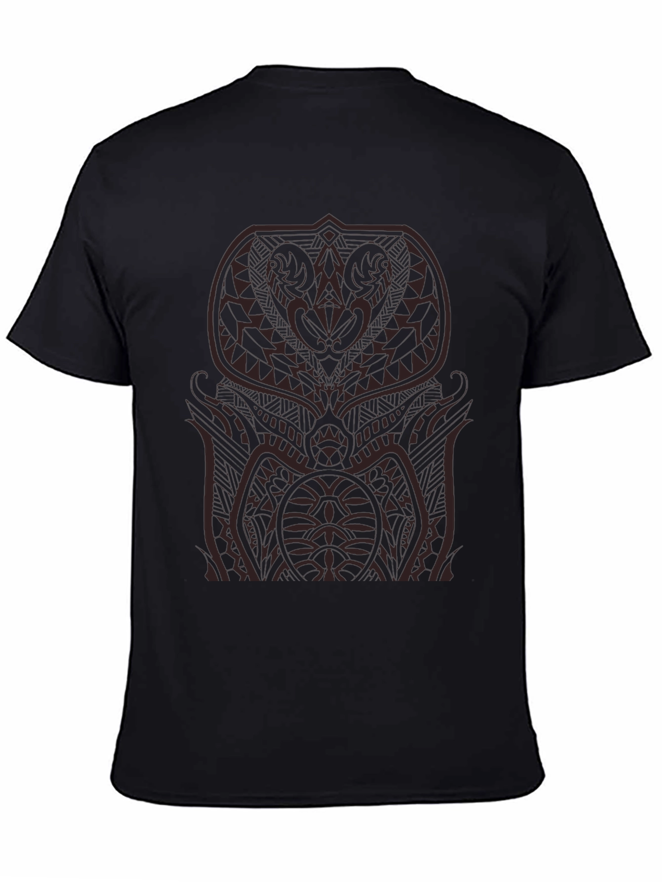 Black Tribal Tattoo Graphic Black Tee - Unique Design view 4