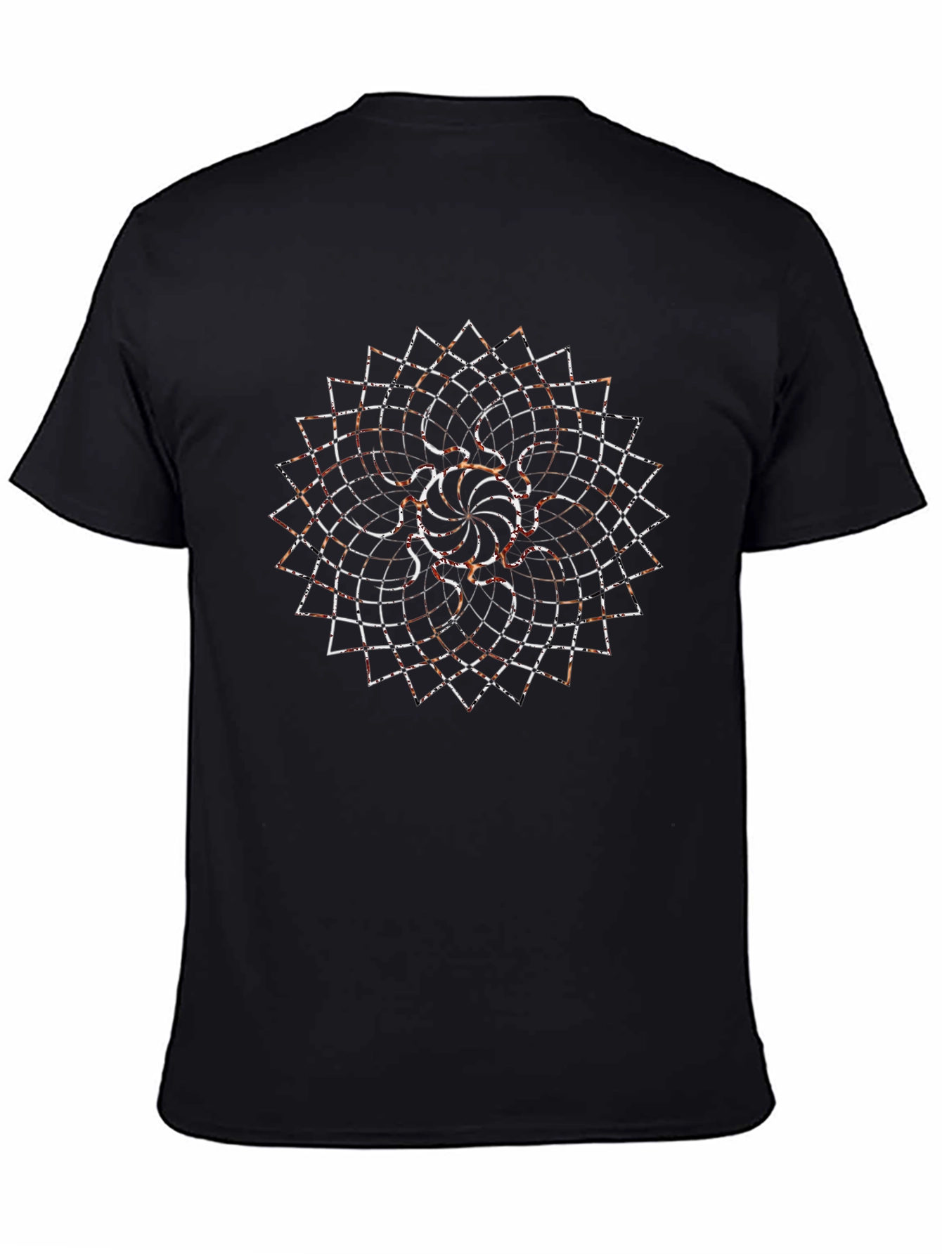 Black Abstract Mandala Graphic Tee - Unique Men's T-Shirt view 4