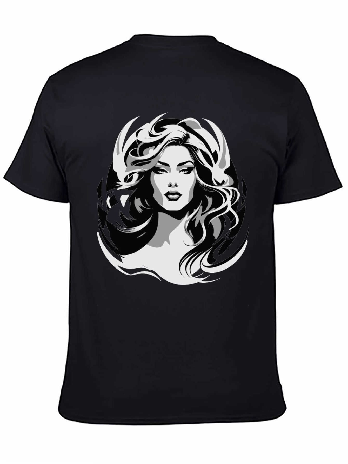 Black Graphic Print T-Shirt - Woman Design view 4