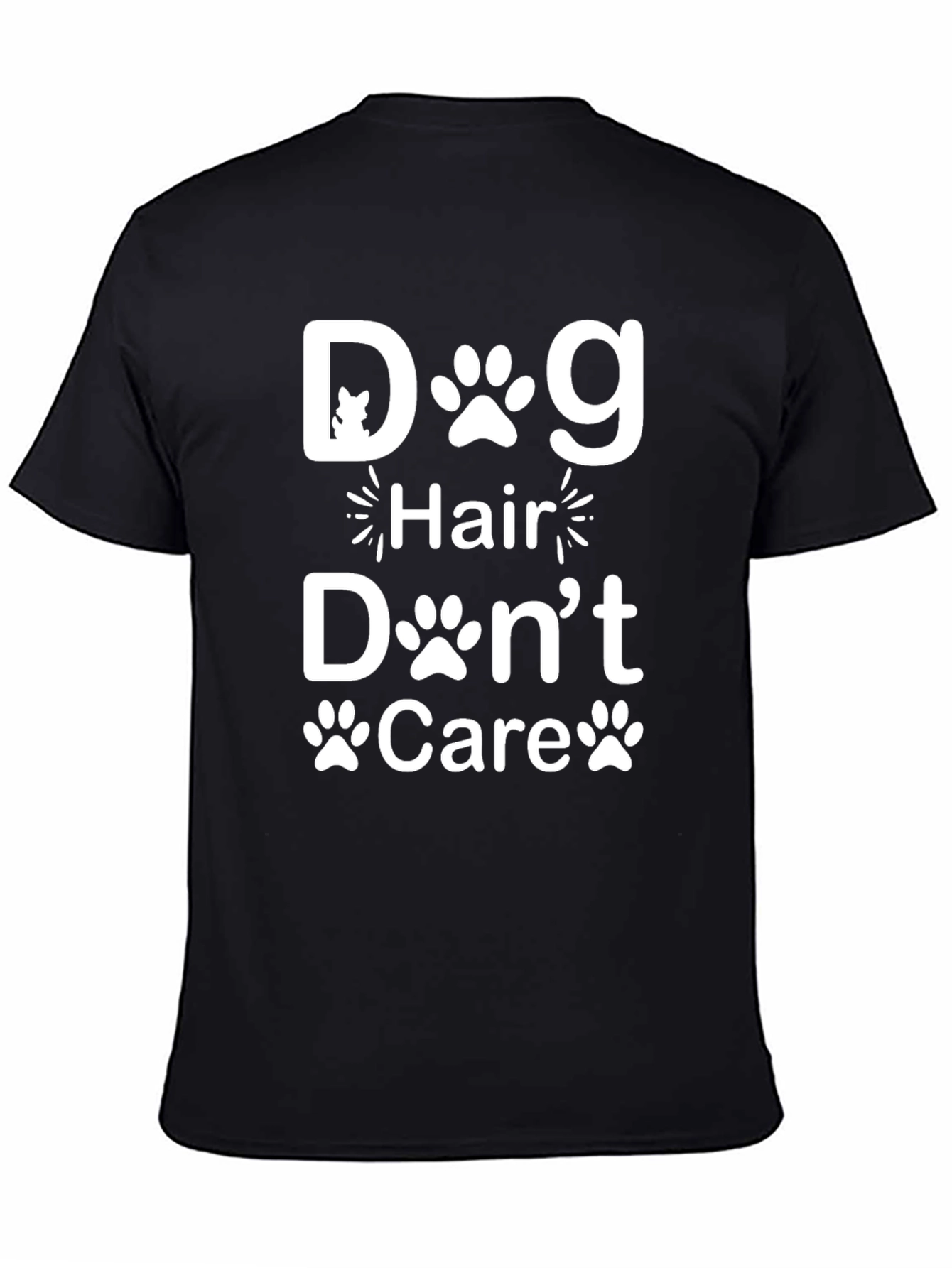 Black Dog Hair Don't Care Graphic T-Shirt view 4