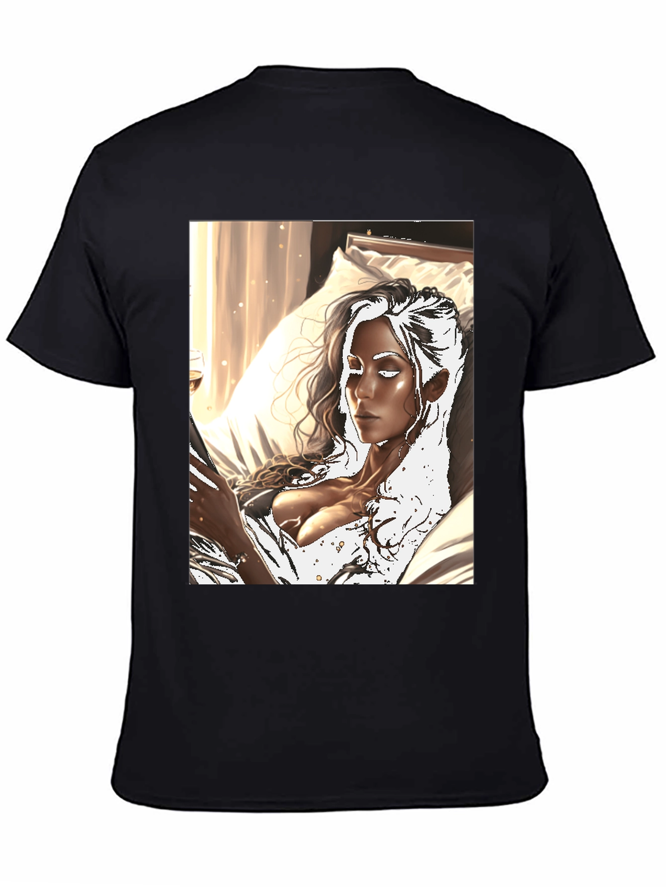 Black Artistic Woman Black T-Shirt view 4