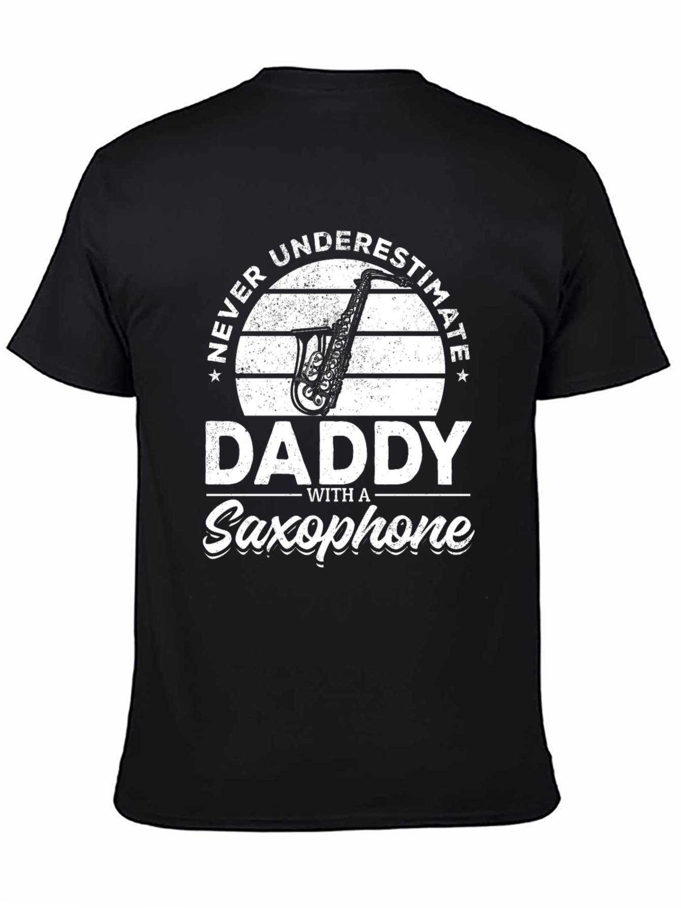 Black Daddy Saxophone Graphic T-Shirt view 4