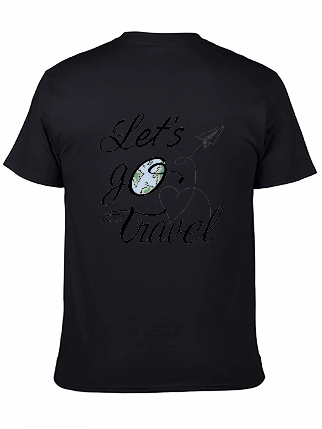 Black Let's Go Travel Black Graphic Tee view 4