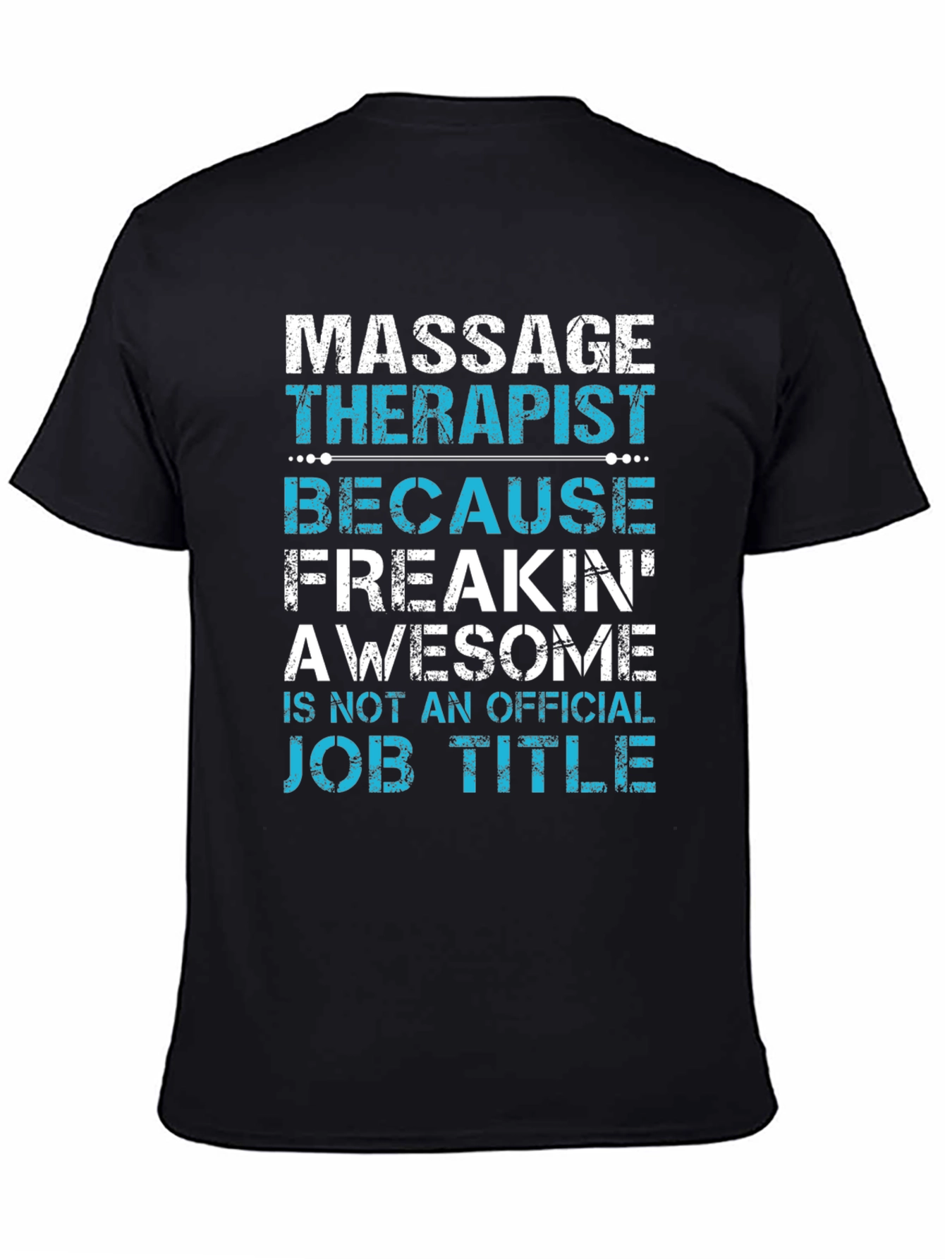 Black Massage Therapist Funny Job Title Graphic Tee view 4