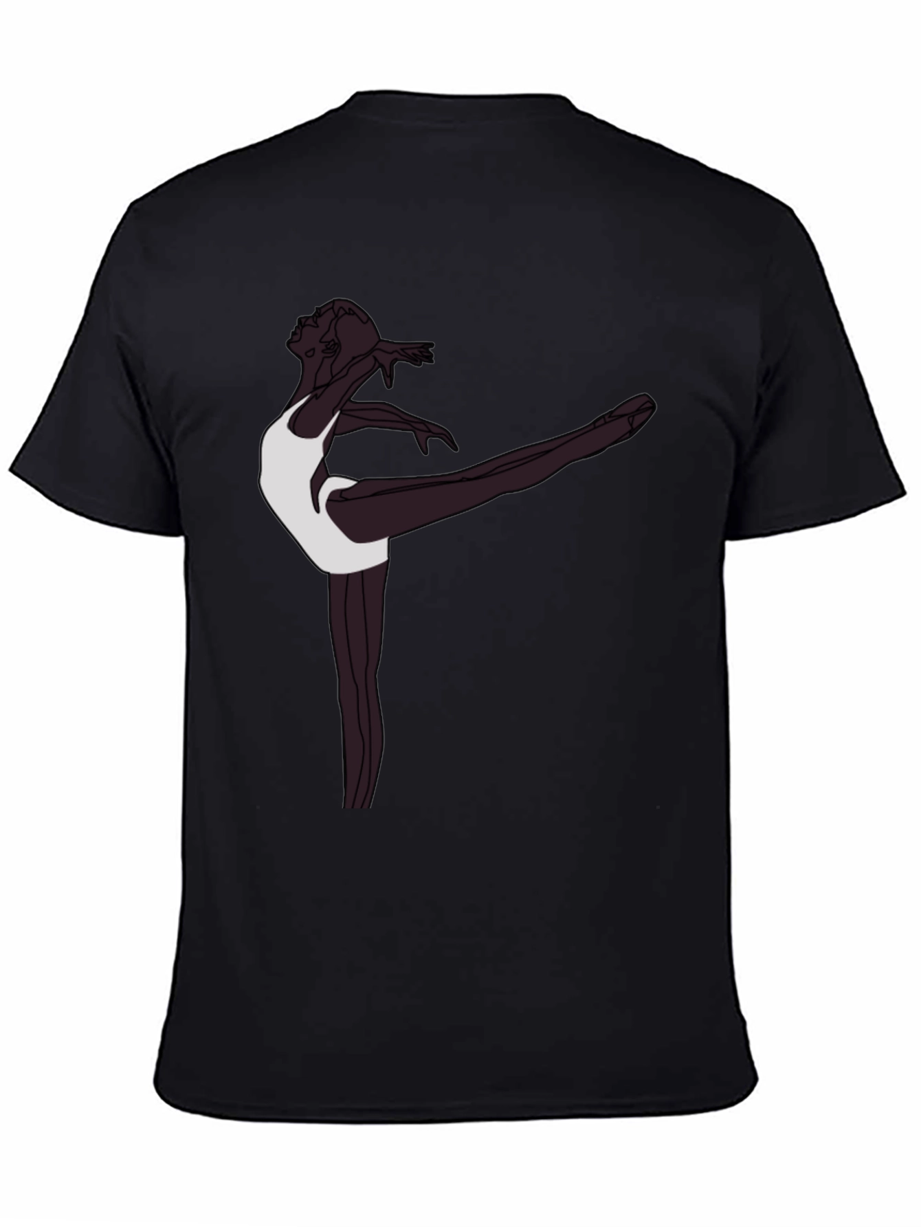 Black Ballet Dancer Graphic Tee - Stylish Men's T-Shirt view 4