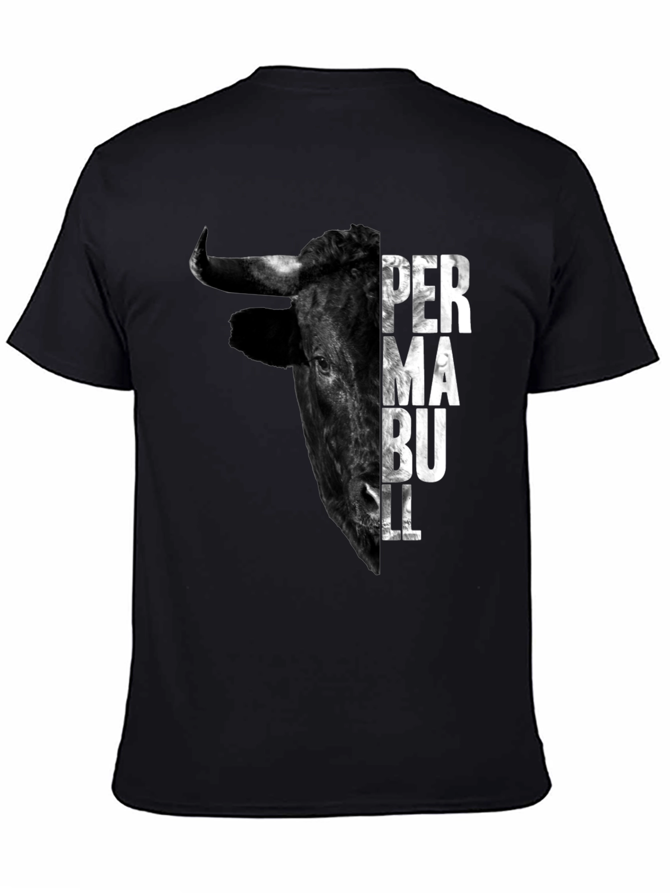 Black Perma Bull Black Graphic T-Shirt view 4