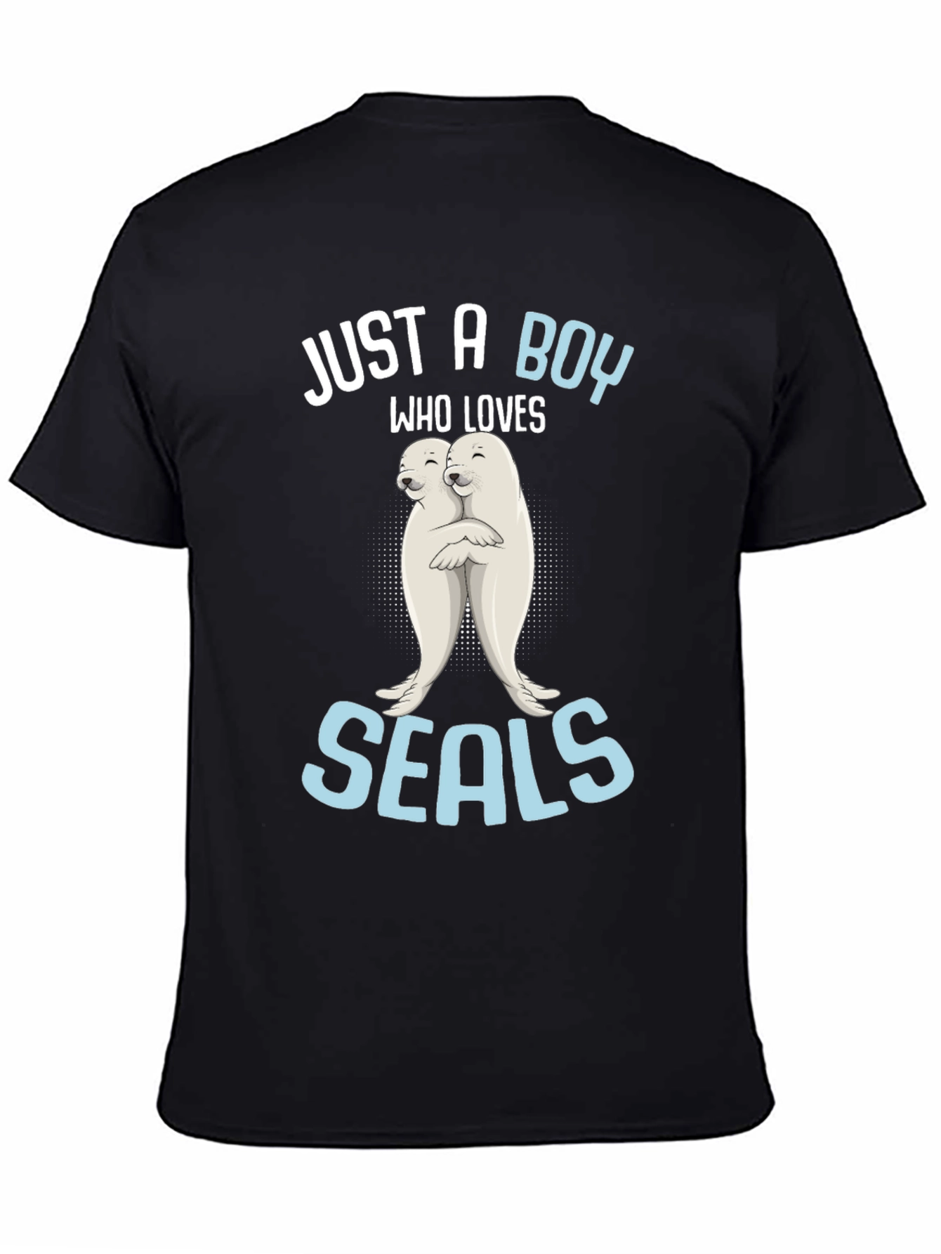 Black Just A Boy Who Loves Seals T-Shirt view 4